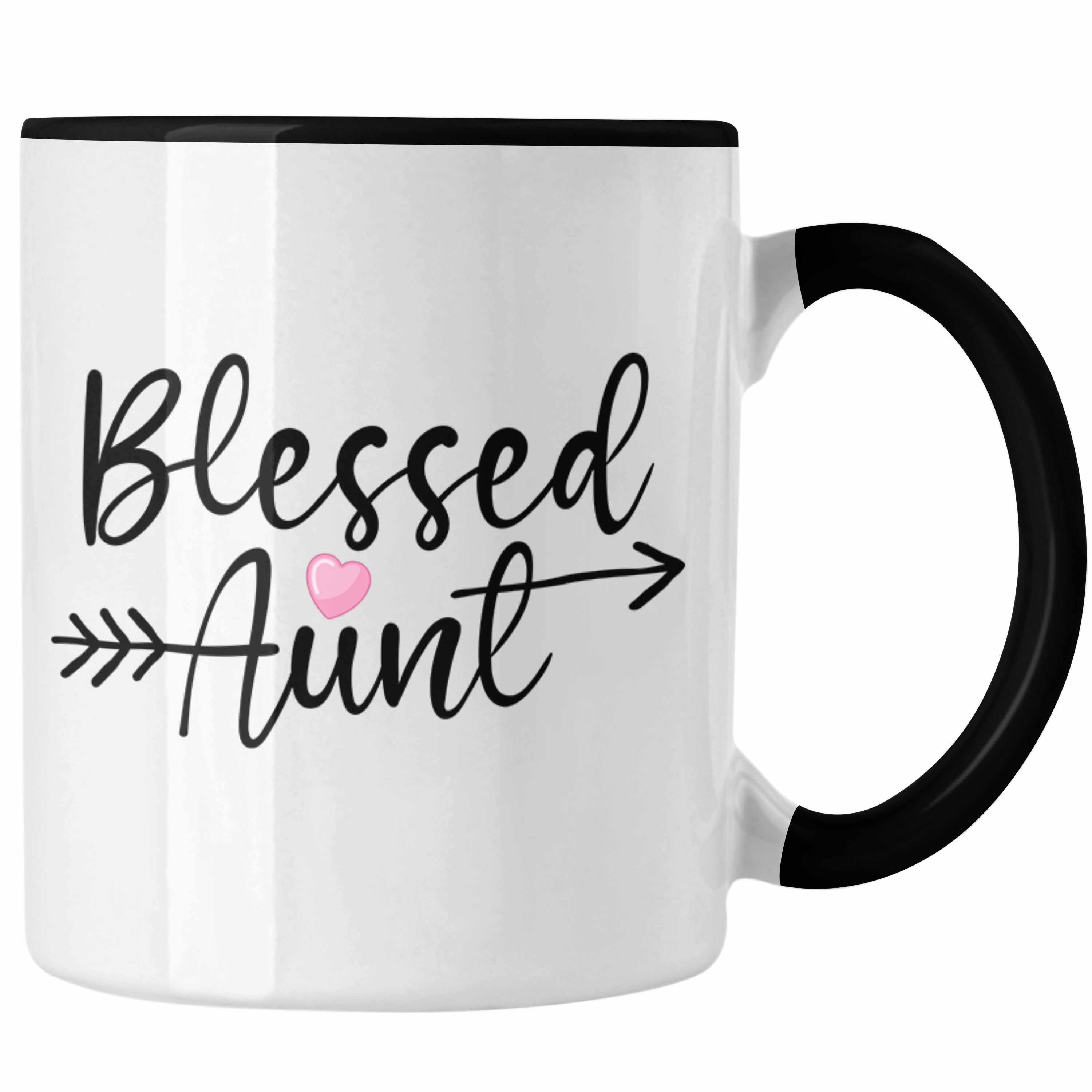 Trendation Tasse Trendation - Blessed Aunt Tasse Geschenk für Tante Geschenkidee beste Tante Schwarz