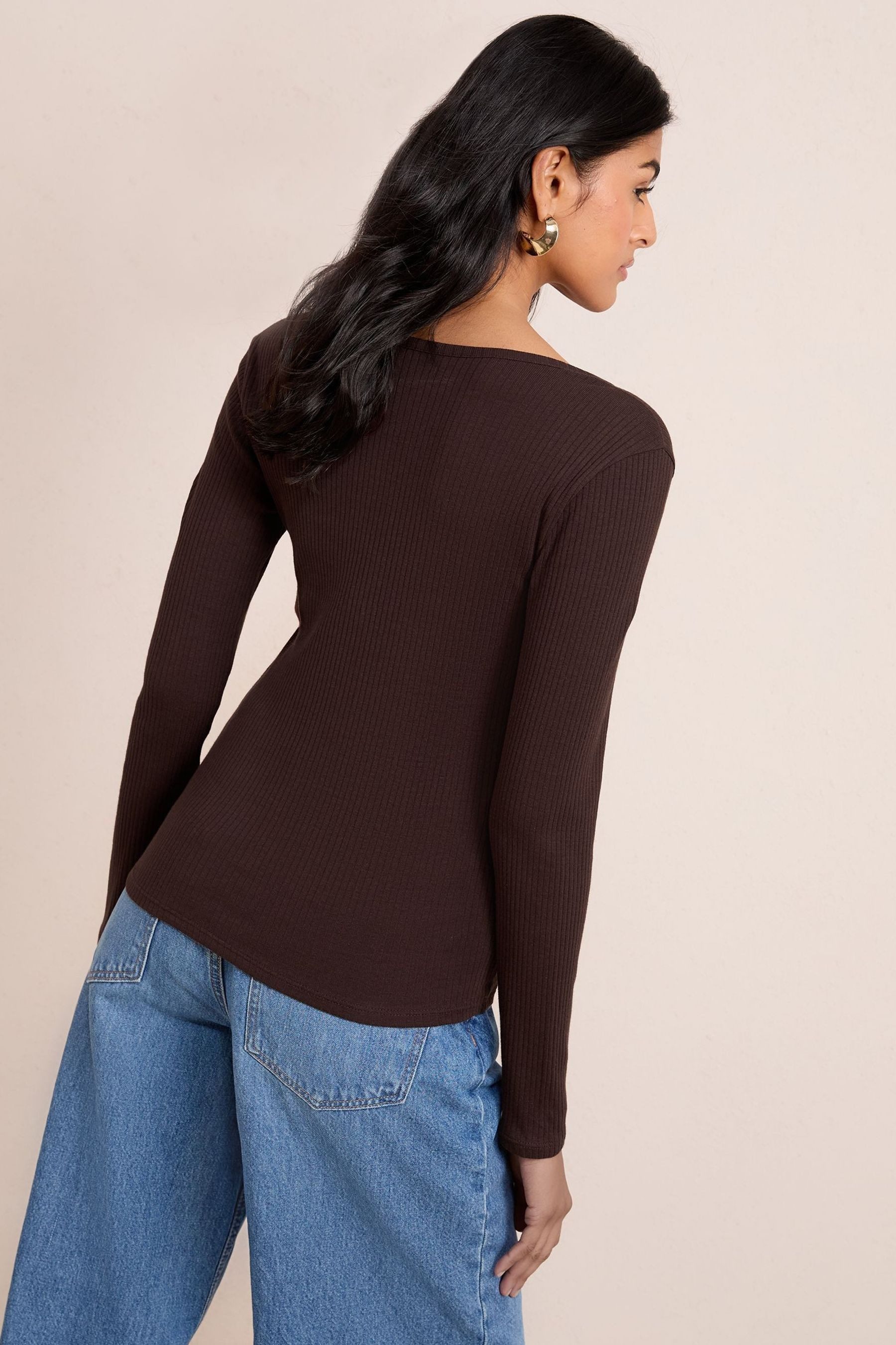 Friends Like These Langarmshirt Friends Like These Ripp-Shirt mit U-Ausschn günstig online kaufen