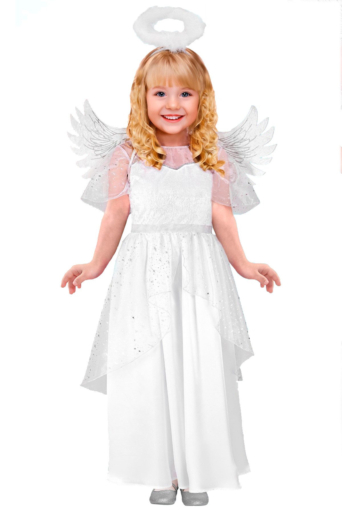 Widmann S.r.l. Engel-Kostüm Kostüm 'Engel' für Kinder, Weiß Silber, Kleid, F