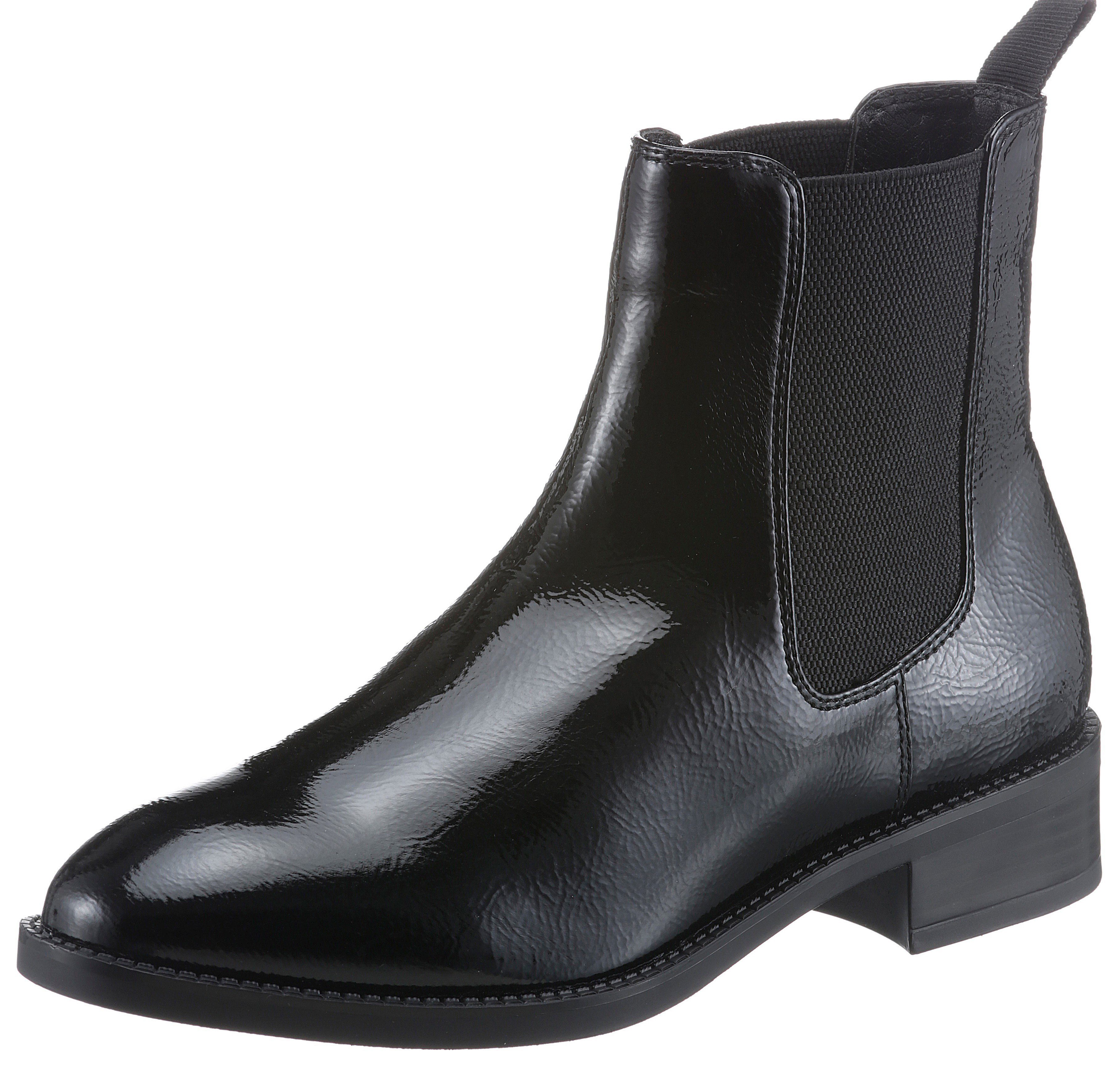 Tamaris Chelseaboots im Lacklederimitat klassischen Look, glänzendem Obermaterial aus