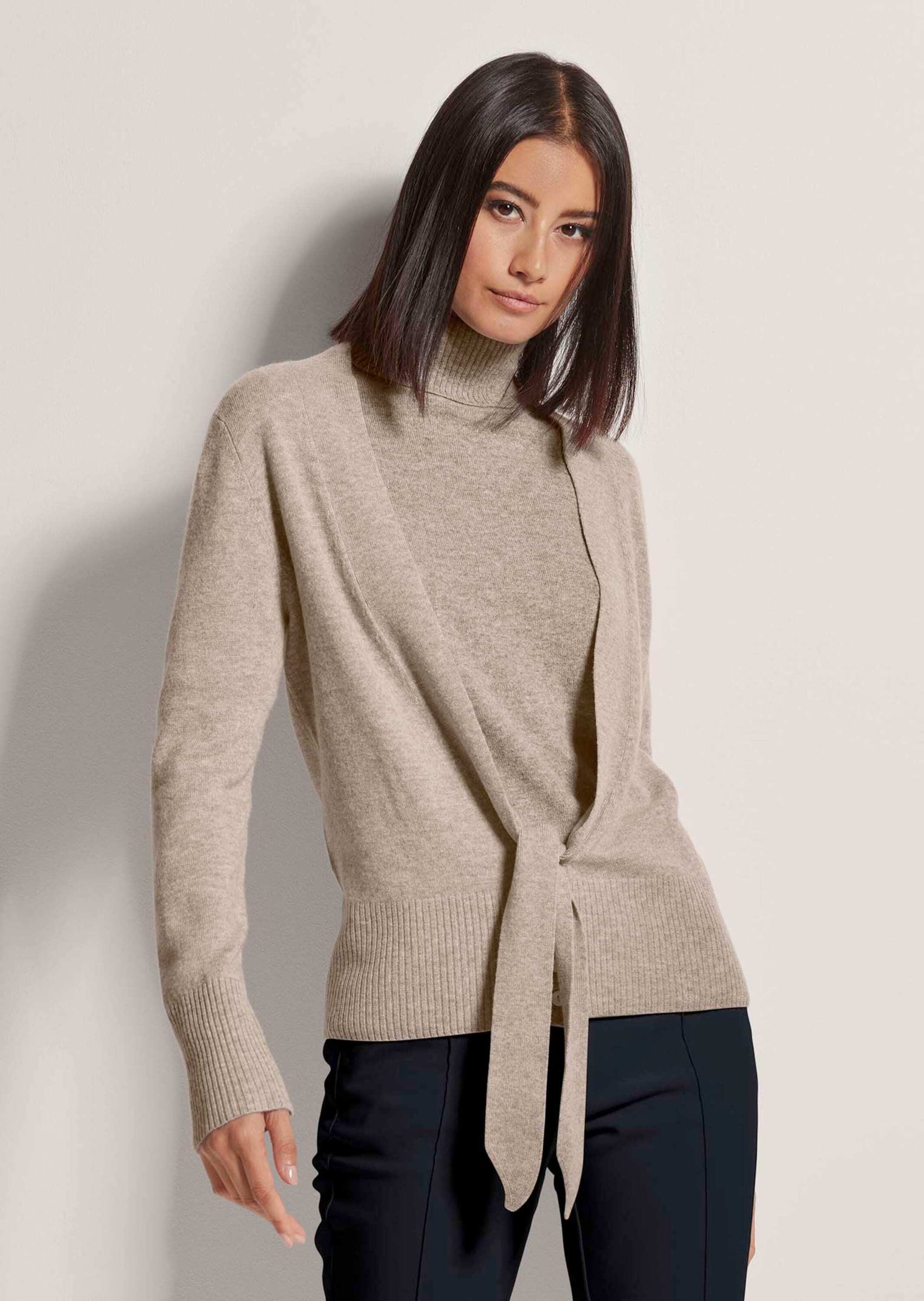 MADELEINE Strickjacke Kaschmir-Strickjacke mit tiefem V-Ausschnitt und Bind günstig online kaufen