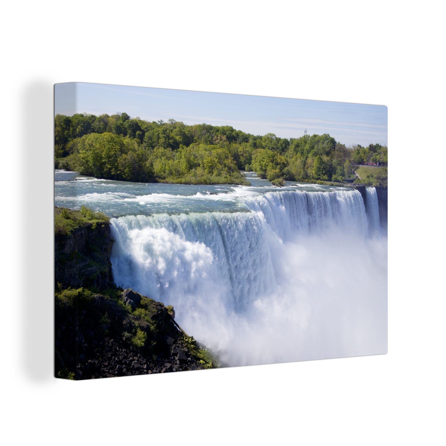 OneMillionCanvasses® Leinwandbild Wasserfall - Baum - Amerika, (1 St), Wandbild Leinwandbilder, Aufhängefertig, Wanddeko, 30x20 cm