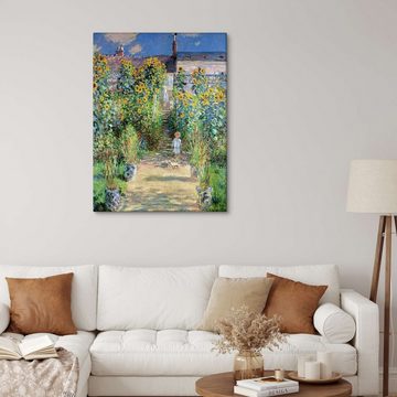 Posterlounge Leinwandbild Claude Monet, Garten in Vétheuil, Wohnzimmer Malerei