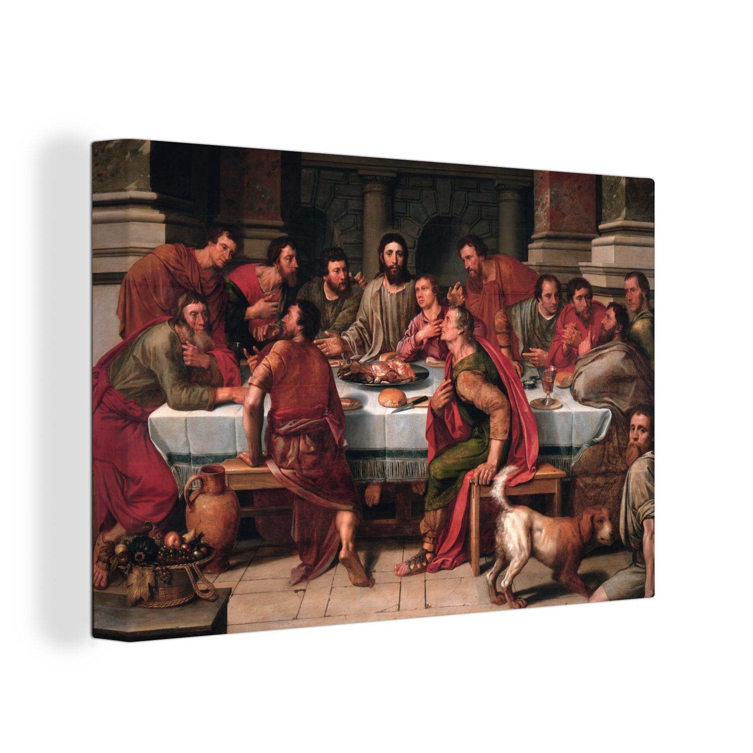 OneMillionCanvasses® Leinwandbild Das letzte Abendmahl - Gemälde von Willem Key, (1 St), Wandbild Leinwandbilder, Aufhängefertig, Wanddeko, 30x20 cm