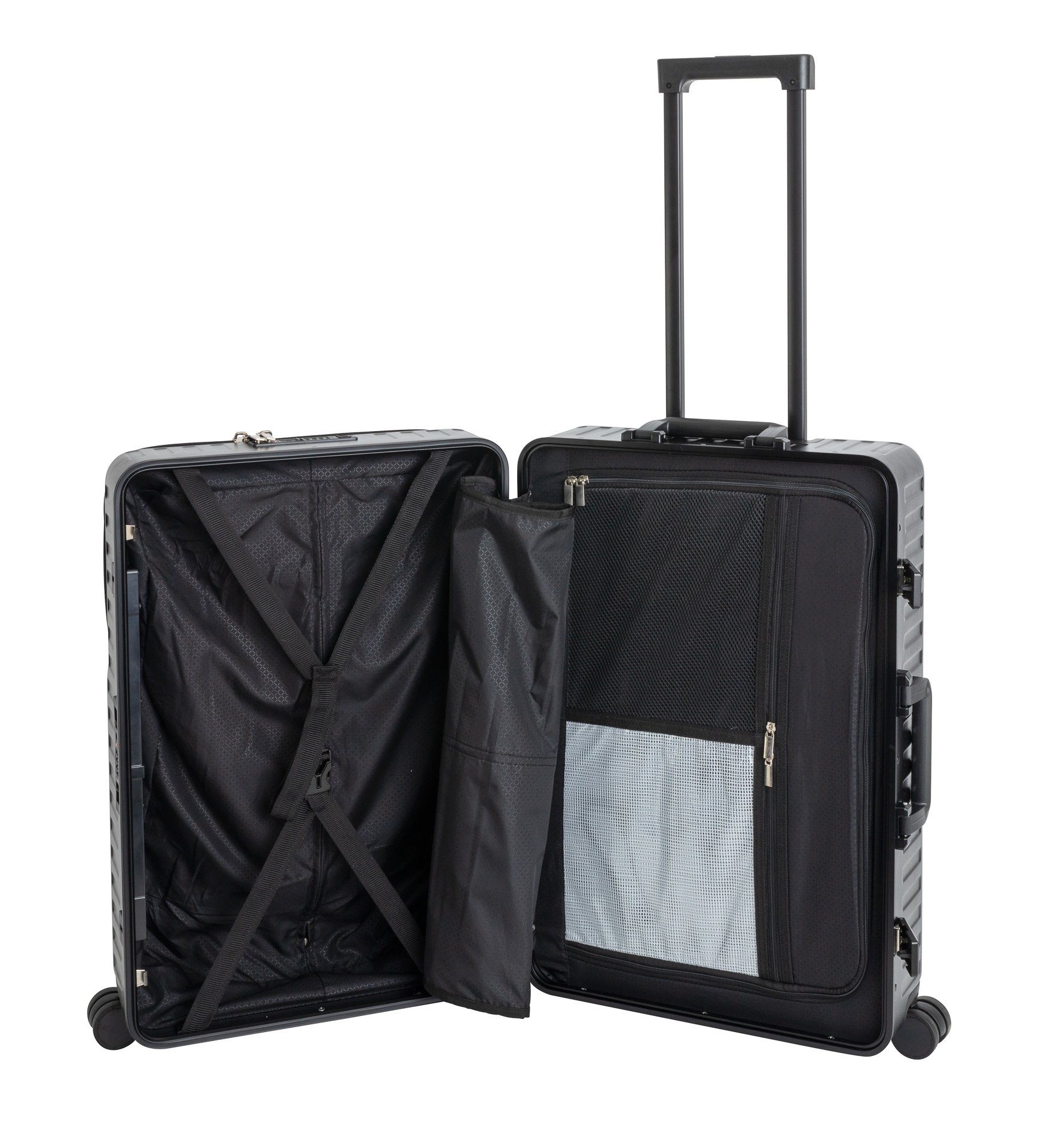 Travelhouse Hartschalen-Trolley Roma, 4 Rollen, mit USB und Getränkehalter Aluminium-Rahmen & Polycarbonat Hartschale
