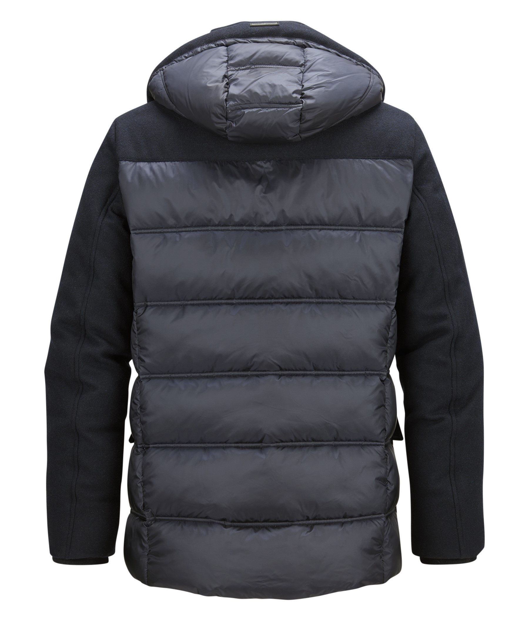 Milestone Steppjacke MSHoward Materialmix aus Wollmischung mit abtrennbarer Kapuze