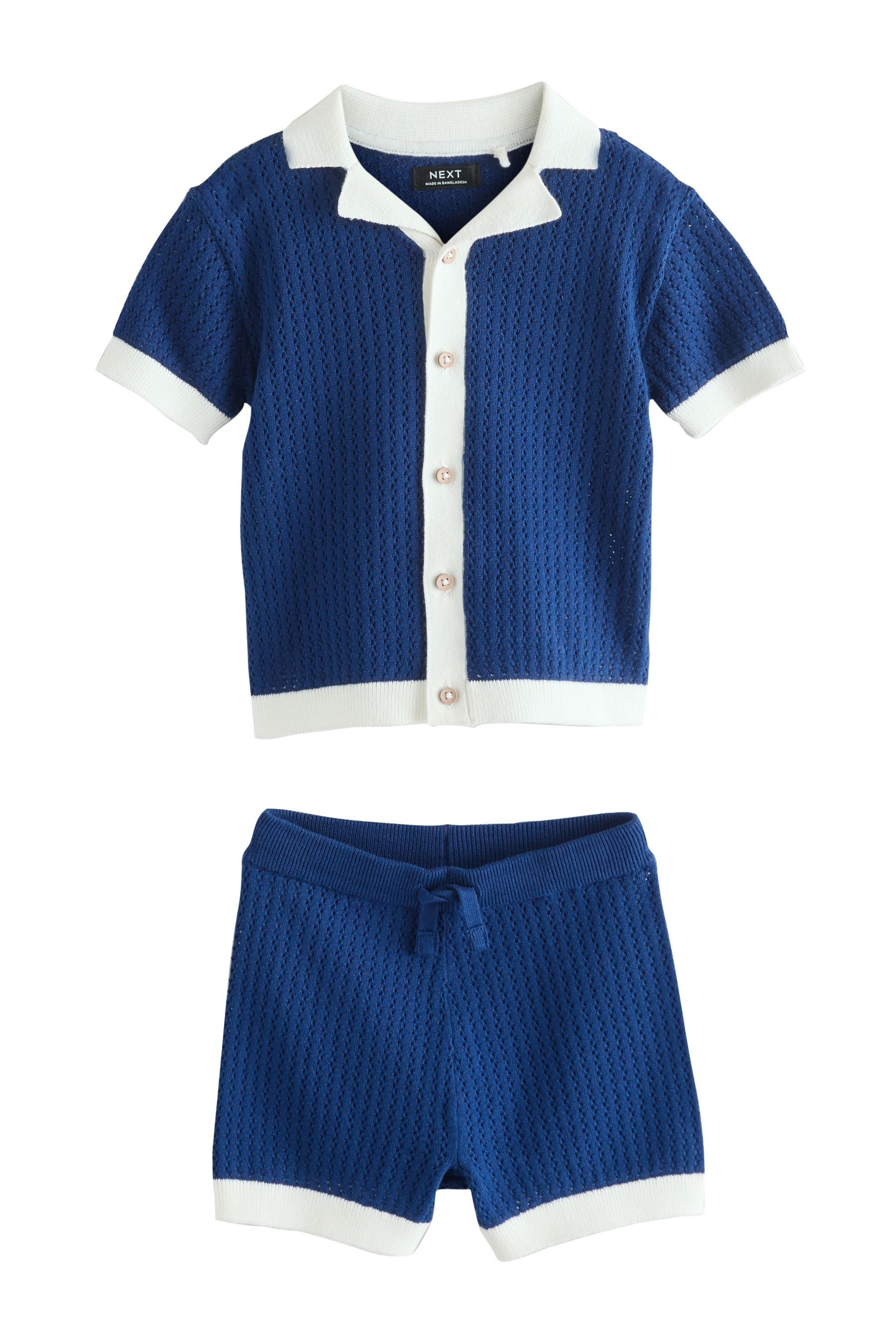 Hemd & Hose Gestricktes Polohemd und Shorts im Set