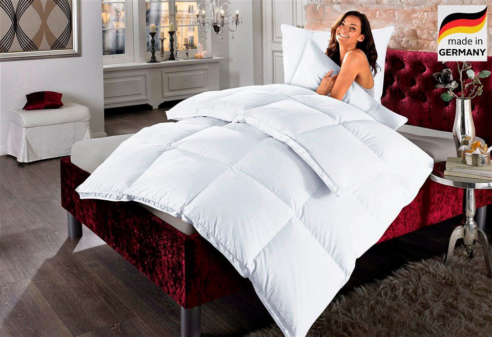 OTTO home Daunenbettdecke Köniz, Bettdecke 135x200 cm, 155x220 cm und weitere Größen, Füllung: 60% Daunen, 40% Federn, Bezug: 100% Baumwolle, Bettdecken, Sommer, Winter, Decke ist Made in Green zertifiziert