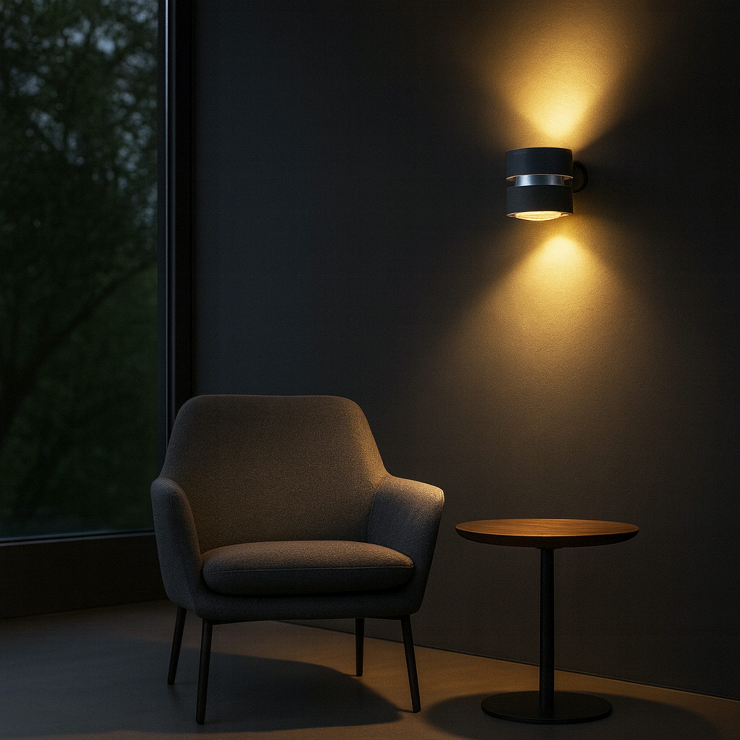 Lightbox Wandleuchte, LED fest integriert, Warmweiß, LED Wandlampe - dimmbar über Wandschalter - 19,5 x 12,5 x 12,5 cm
