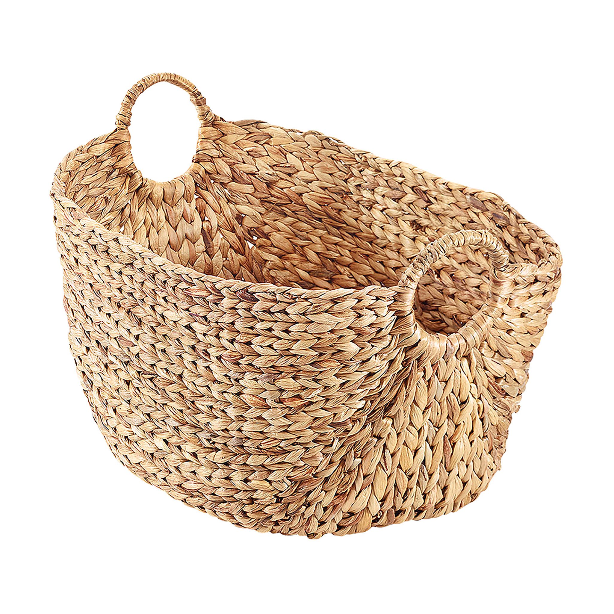 Aufbewahrungskorb Korb aus Wasserhyazinthe mit Griffen 51x36x36cm