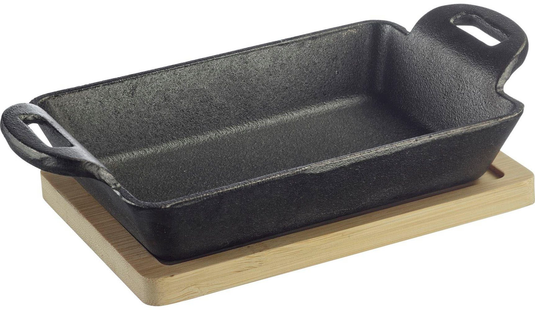 WESTMARK Grillpfanne Tapas + Friends, Gusseisen, 300 ml, inkl. Bambus-Untersetzer