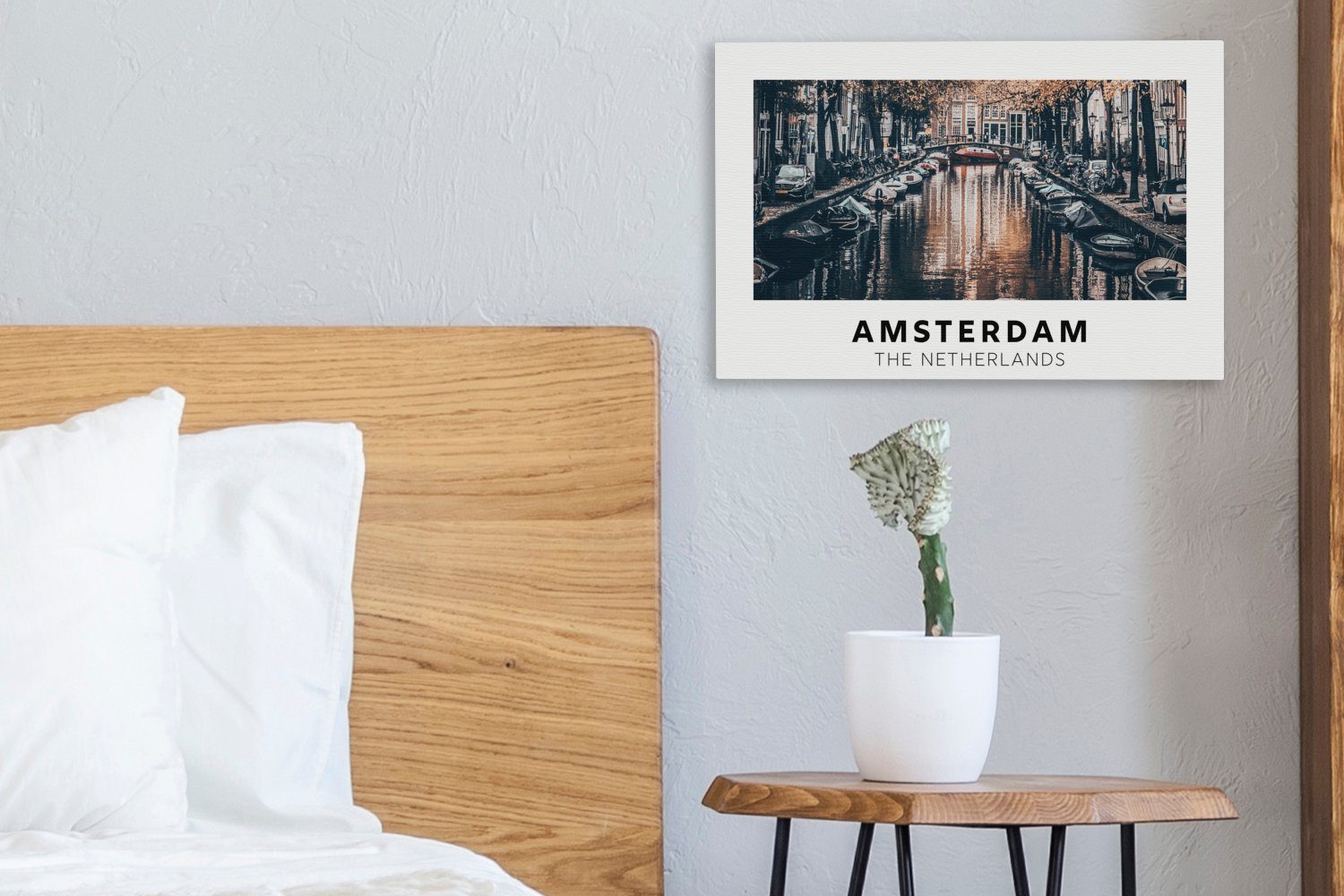 cm OneMillionCanvasses® - Wasser, Aufhängefertig, Leinwandbild Amsterdam - Wanddeko, (1 30x20 St), Leinwandbilder, Niederlande Wandbild