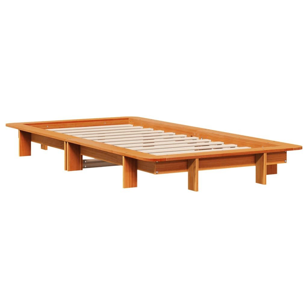 vidaXL Bett Massivholzbett ohne Matratze Wachsbraun günstig online kaufen