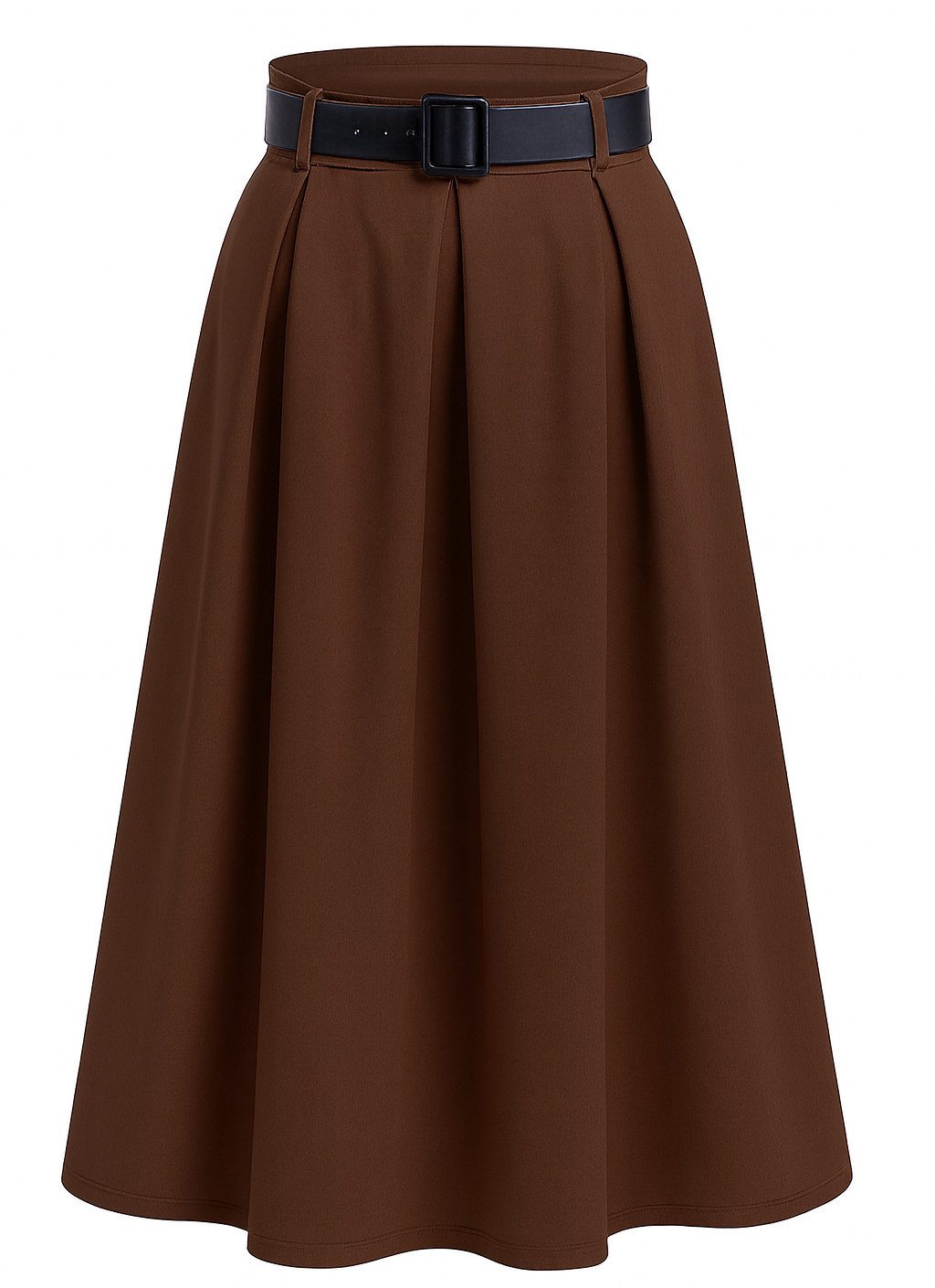 Mississhop A-Linien-Rock Eleganter Faltenrock mit Gürtel – mittellang M.430 günstig online kaufen