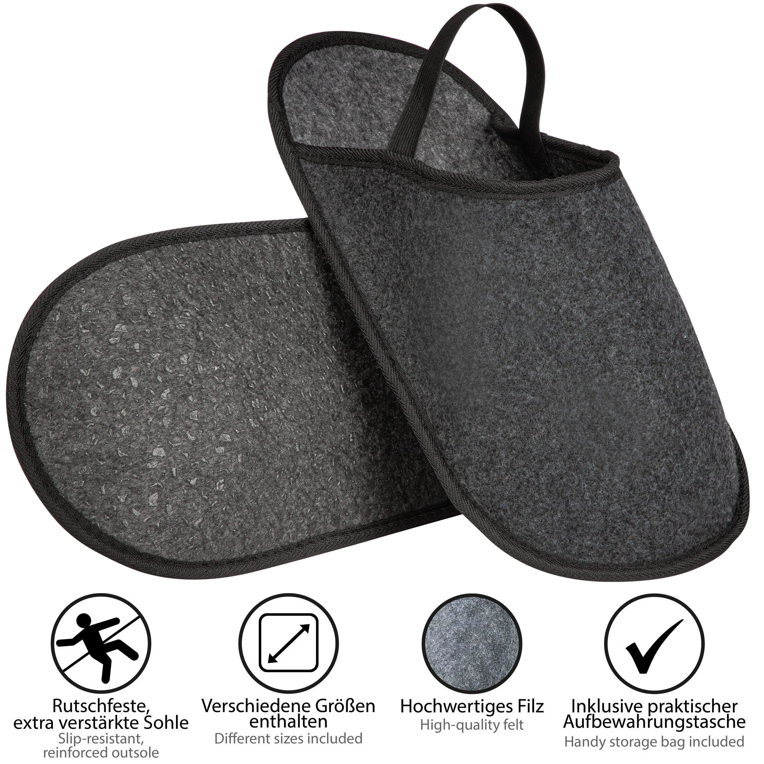 ONVAYA Handwerkerpantoffel mit Gummiband, ABS-Sohle, Museumpantoffel Hausschuh