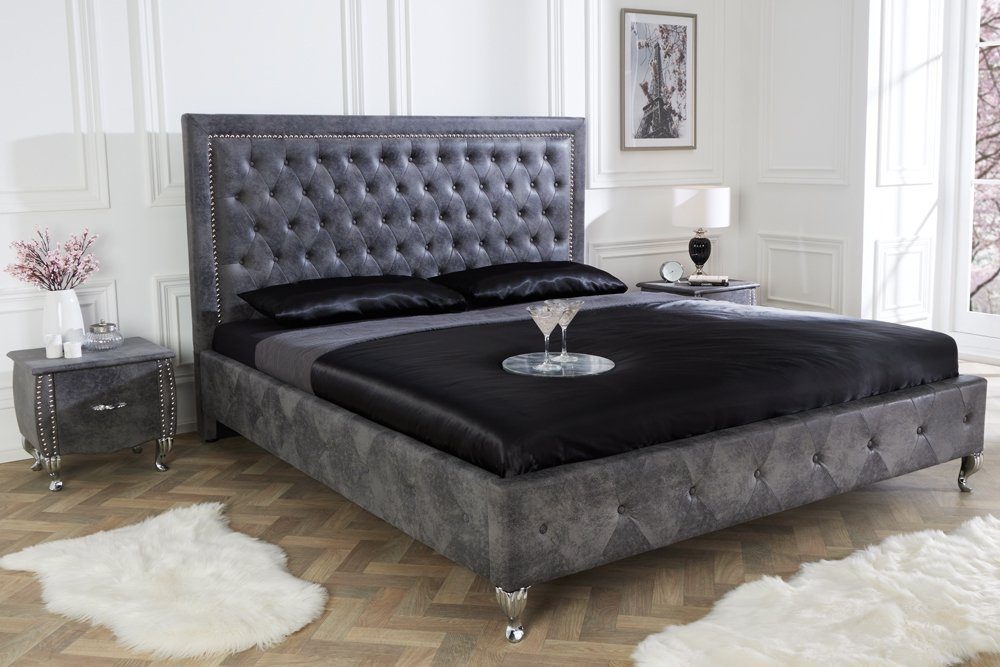 riess-ambiente Bett EXTRAVAGANCIA 180x200cm antik grau, günstig online kaufen
