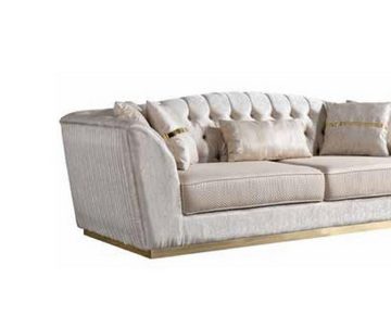 JVmoebel 3-Sitzer Sofa 3 Sitzer für Wohnzimmer Bequemes Sofa in Weiß Luxuriöses Sofa Neu, 1 Teile, Made in Europa