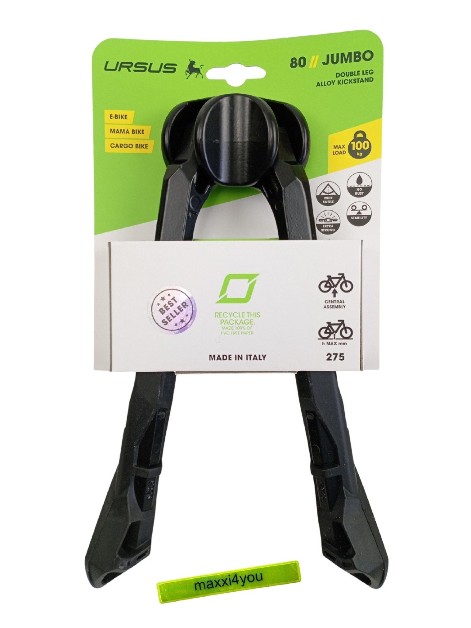 maxxi4you Fahrrad-Doppelständer Fahrrad Doppelständer Ursus "Jumbo" für 26" inkl. maxxi4you Reflexband