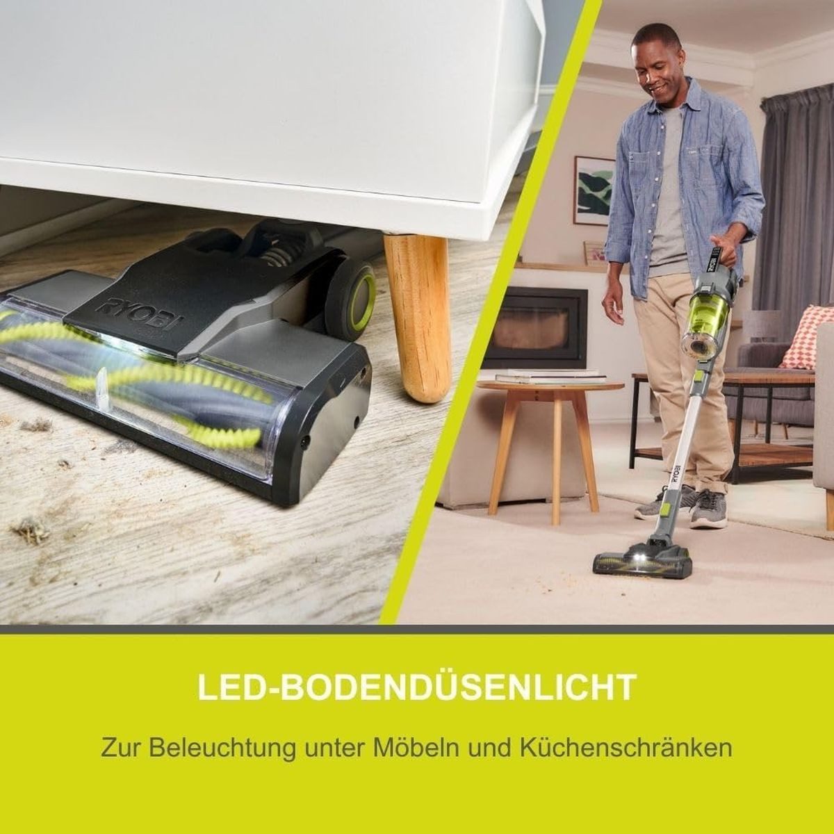 RYOBI Akku-Handstaubsauger 18V ONE+ Akku Staubsauger 30AW 2,0Ah Akku 2,0A Ladegerät