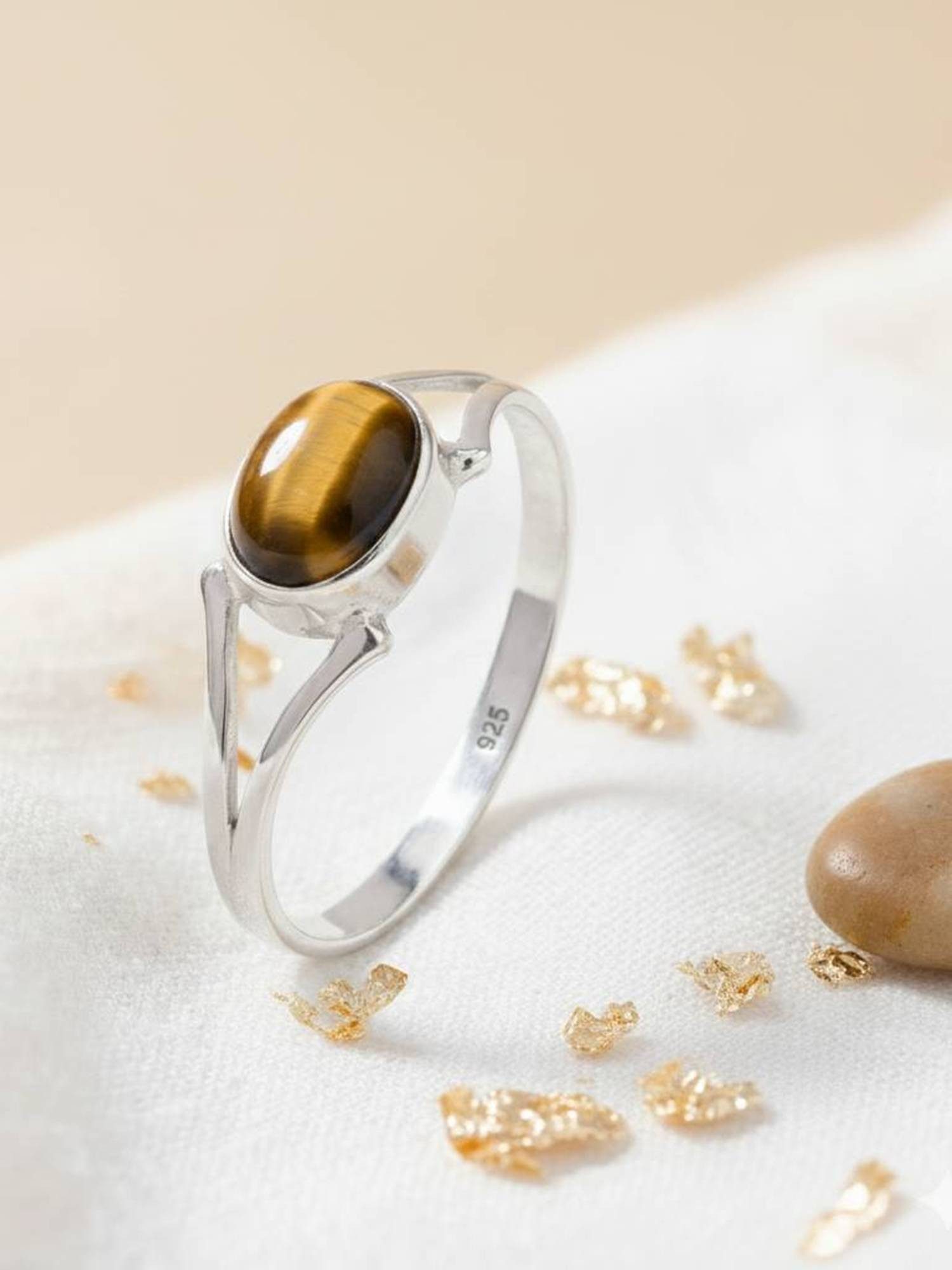 mantraroma Silberring TEKILI oval aus 925 Silber mit Tigerauge (Ring mit Sc günstig online kaufen