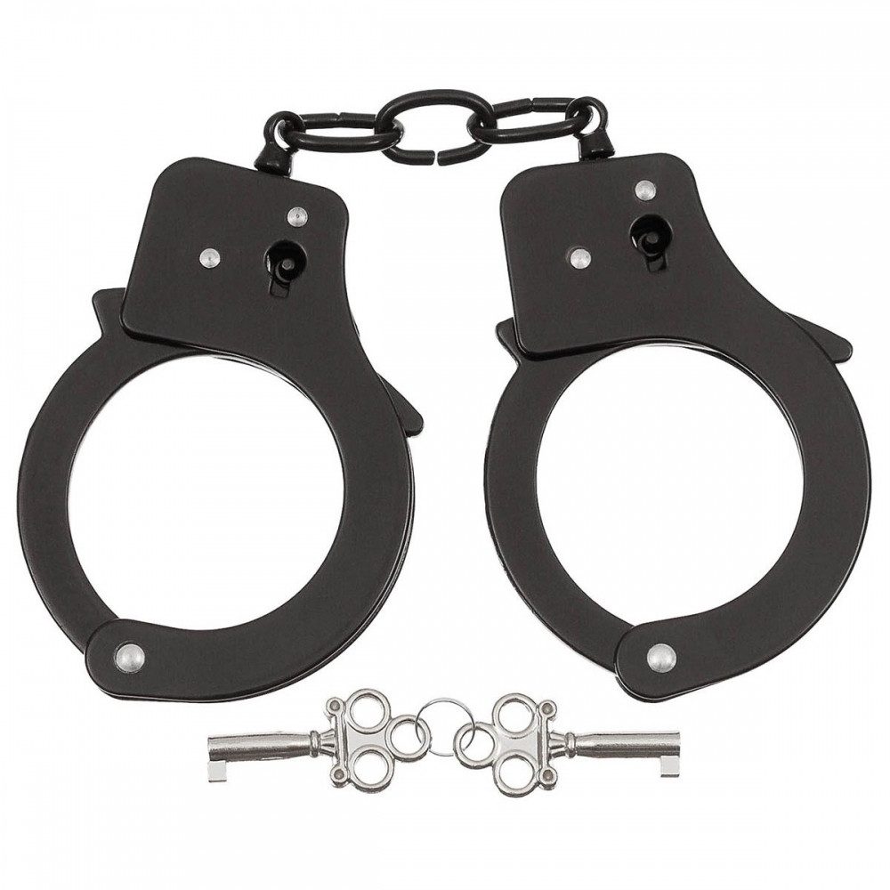 MFH Polizei-Kostüm MFH Handschellen schwarz mit 2 Schlüsseln für Rollenspiele.