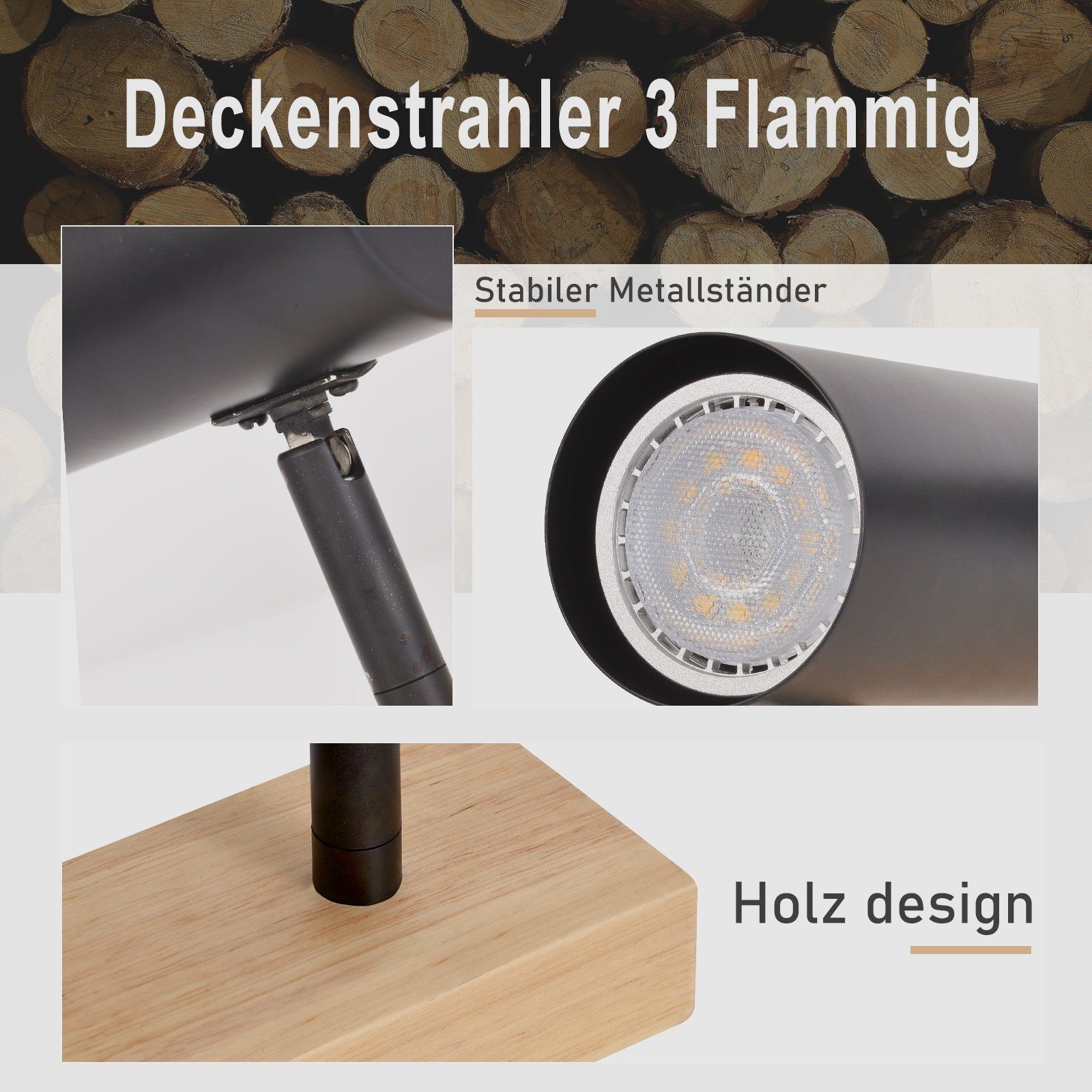 ZMH Deckenleuchte 3 Flammig GU10- Deckenlampe günstig online kaufen