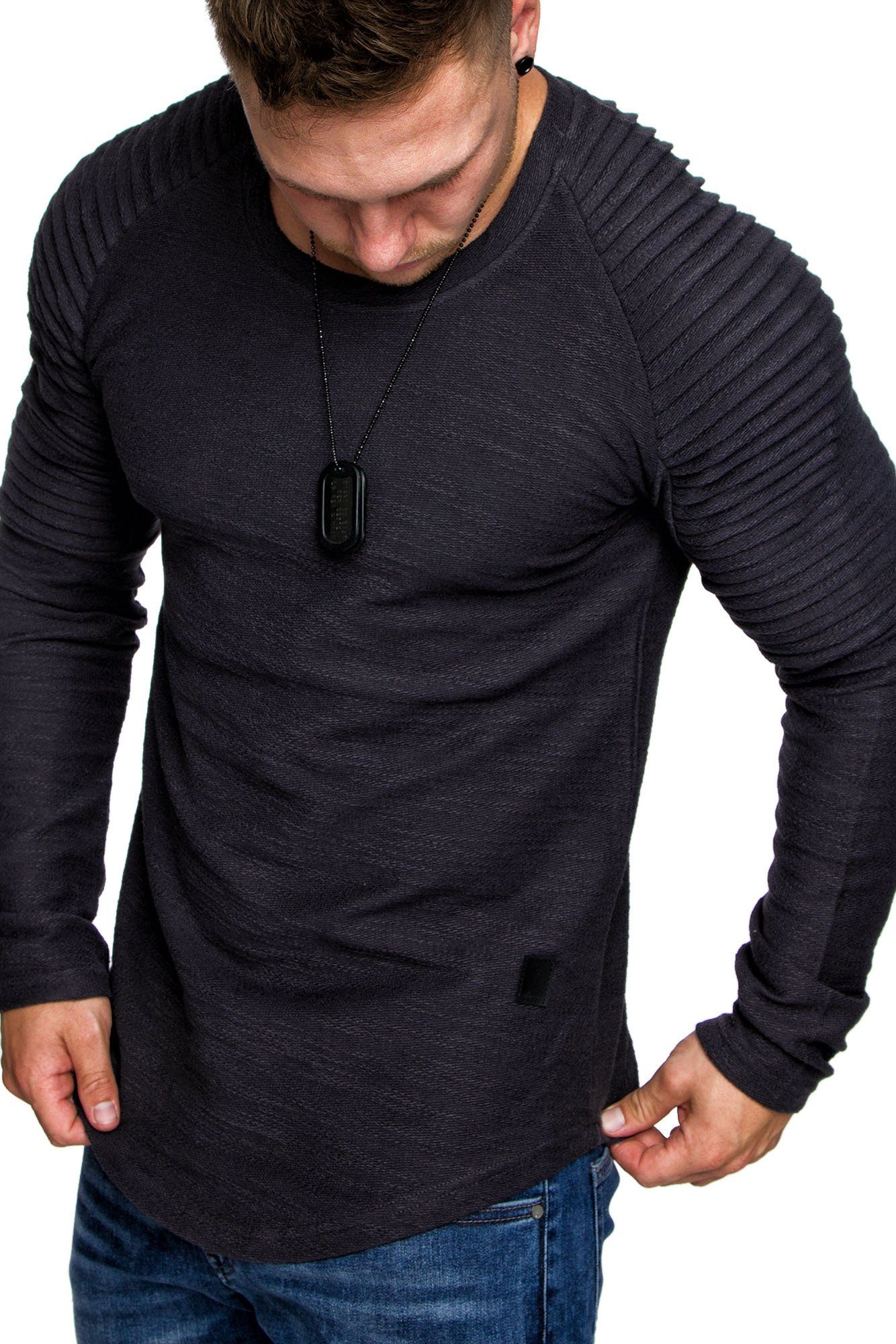 Amaci&Sons Sweatshirt Gresham Sweatshirt Herren Basic Kontrast Sweatjacke Pullover Hoodie Kapuzenpullover Anthrazit | Sweatshirts