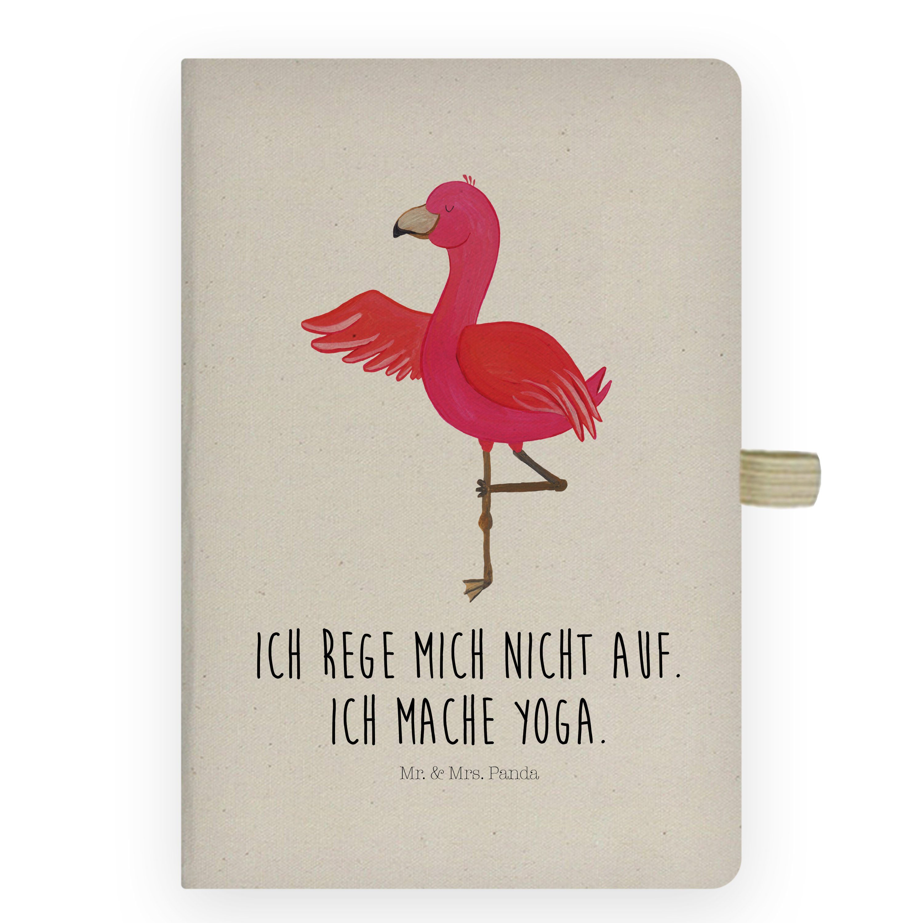 Mr. & Mrs. Panda Rosa, Panda Mr. - Geschenk, & Flamingo Skizzenbuc Yoga - Transparent Schreibbuch, Notizbuch Mrs
