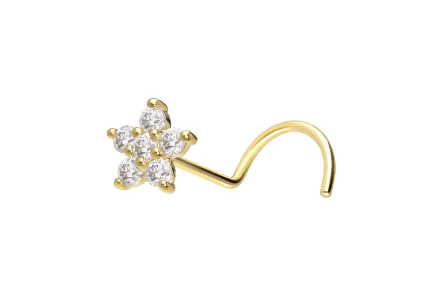 PIERCINGLINE Nasenpiercing 14/18 Karat Gold Nasenstecker günstig online kaufen