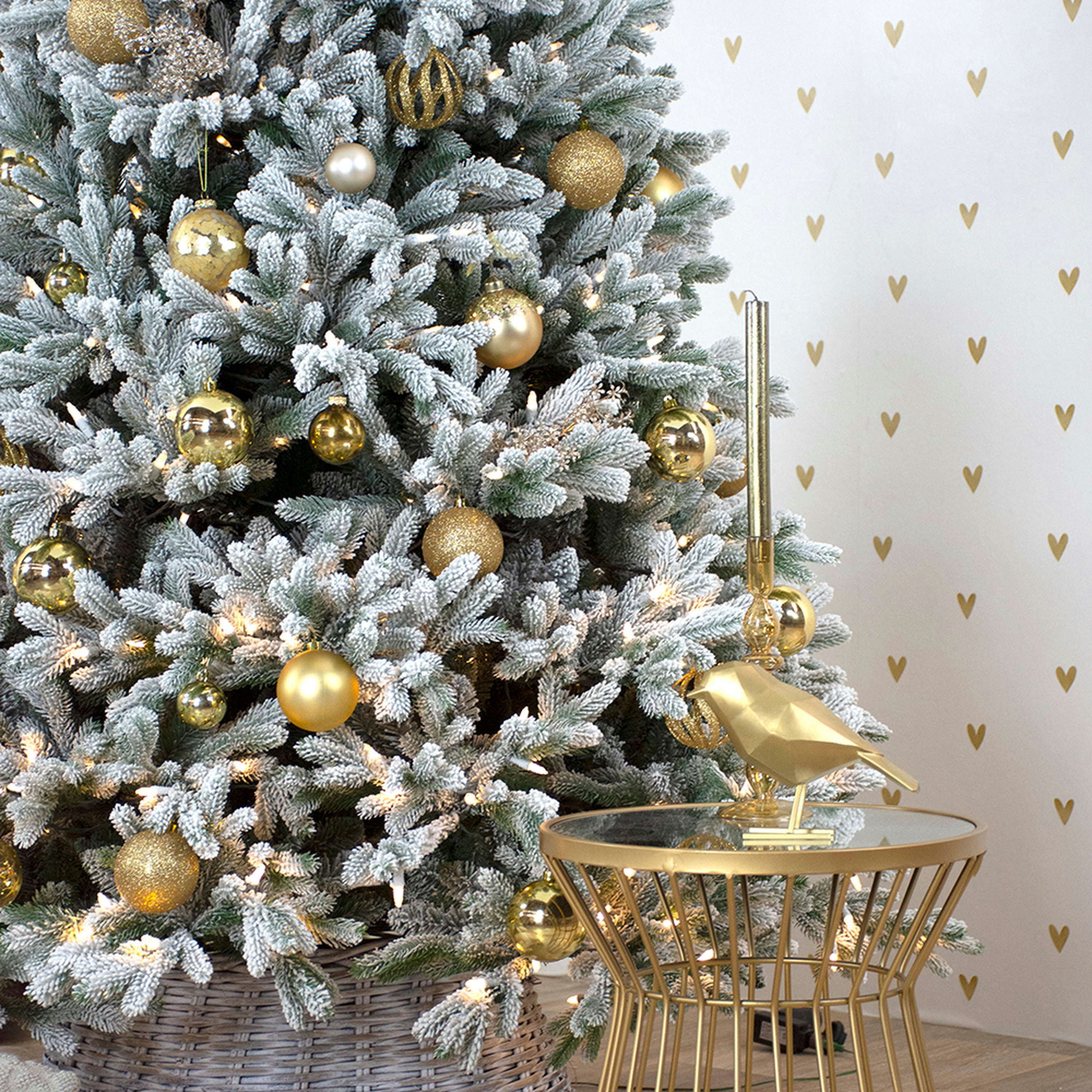 artplants Künstlicher Weihnachtsbaum Kunststoff Tanne Alaska Speed, beschneit, 210 cm, Ø 140 cm
