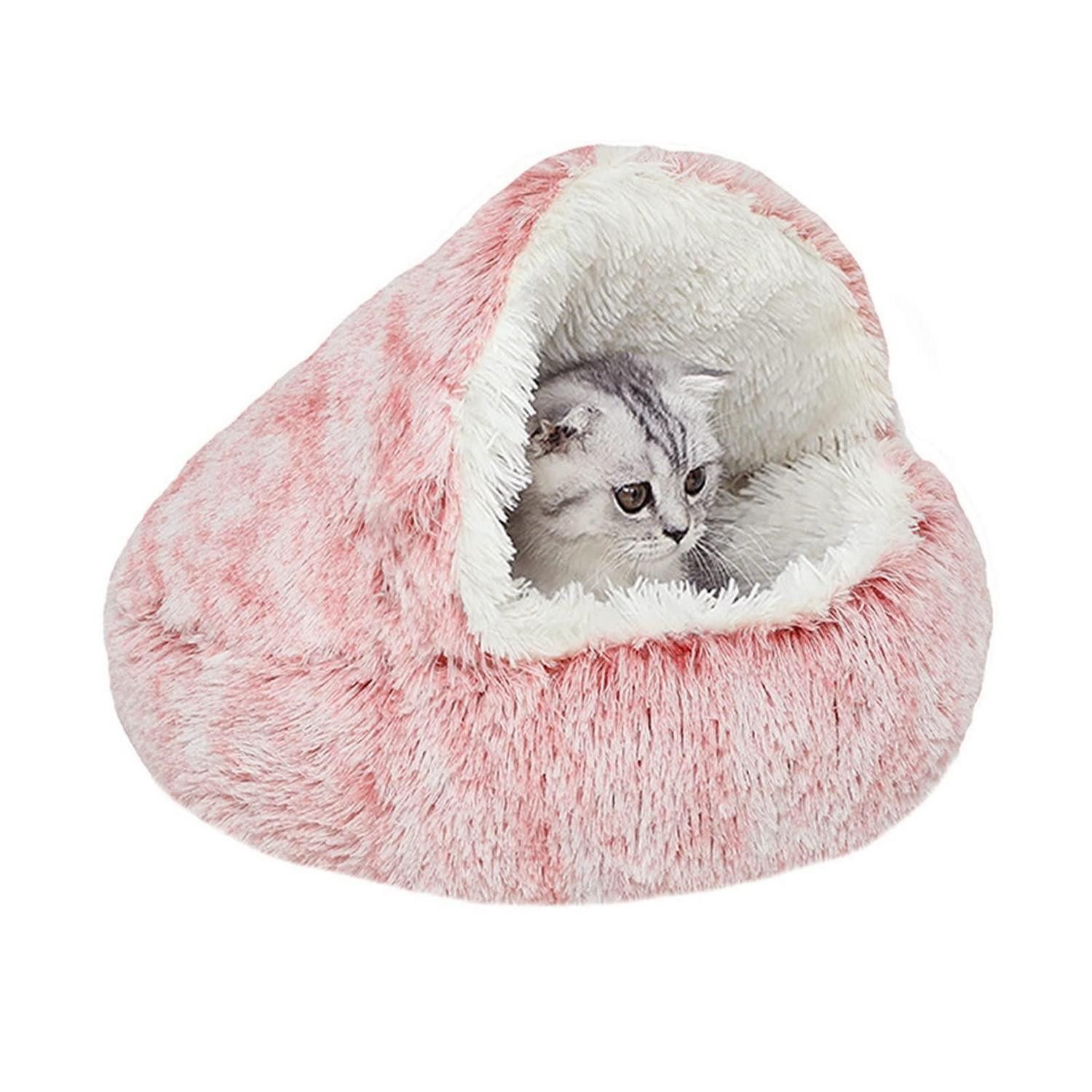 LuxusKollektion Katzenliege Katzenhöhle Donut Plüsch Rosa 50cm