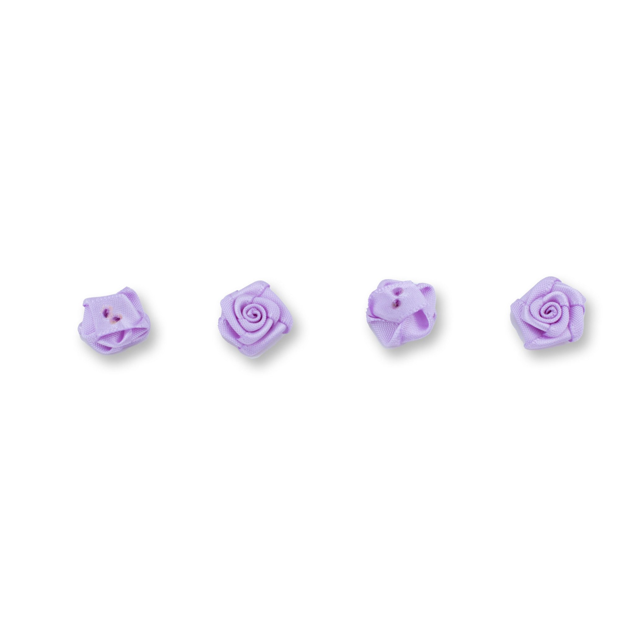Creativery Streudeko, Satinrosen 15mm zum Basteln & Aufnähen 20 Stück Helllila