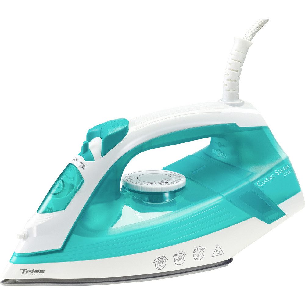 Trisa Dampfbügeleisen Trisa Classic Steam i5521 Bügeleisen Türkis, Weiß 2000 W, 2000.00 W
