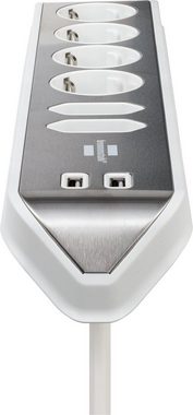 Brennenstuhl estilo Steckdosenleiste 6-fach, 4x Schutzkontakt-Steckdosen, 2x Euro-Steckdosen, 2x USB