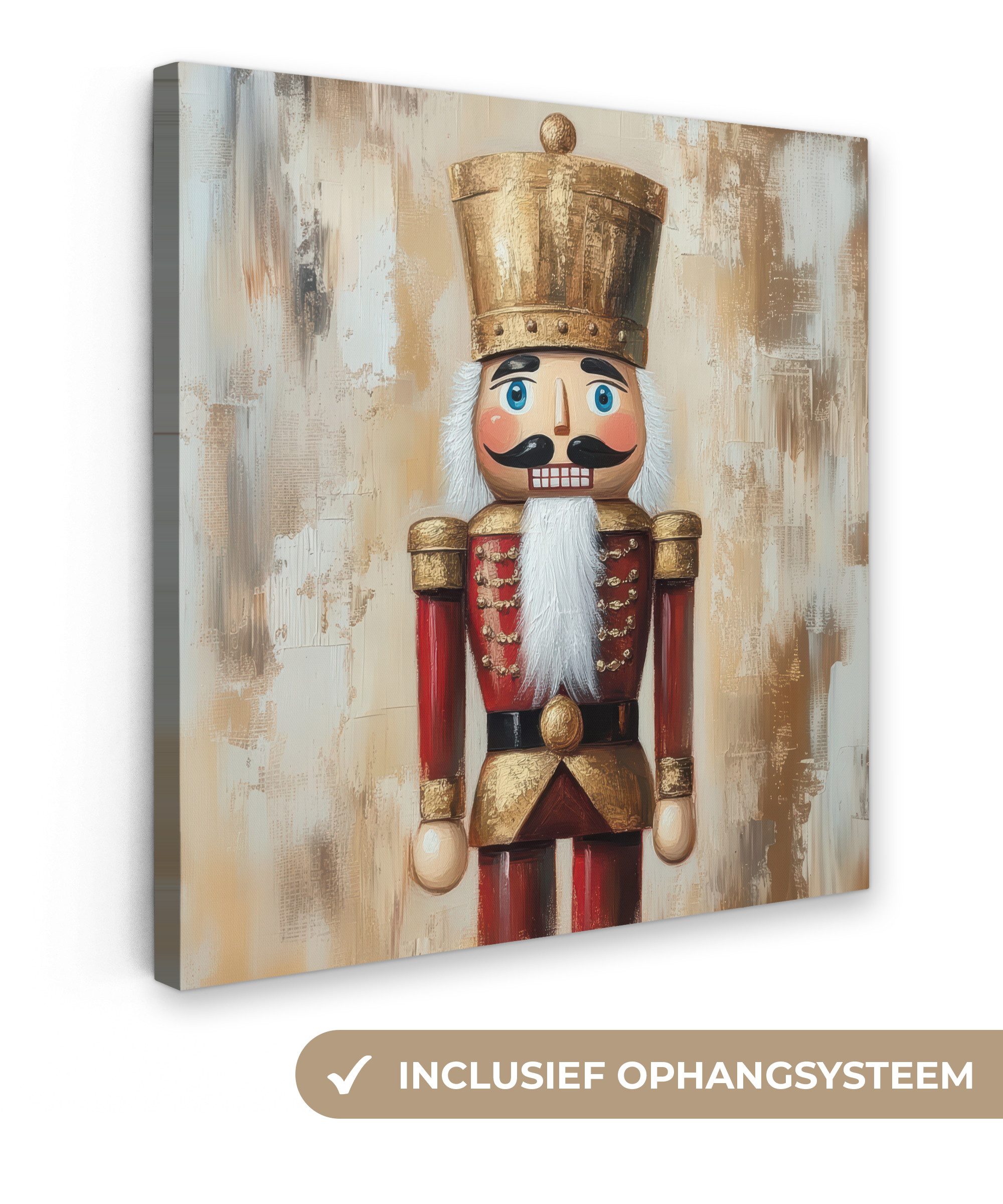 OneMillionCanvasses® Leinwandbild Weihnachten - Puppe - Abstrakt, Fotodruck (1 St), Wandbild, Deko Schlafzimmer Wohnzimmer Flur 20x20 cm