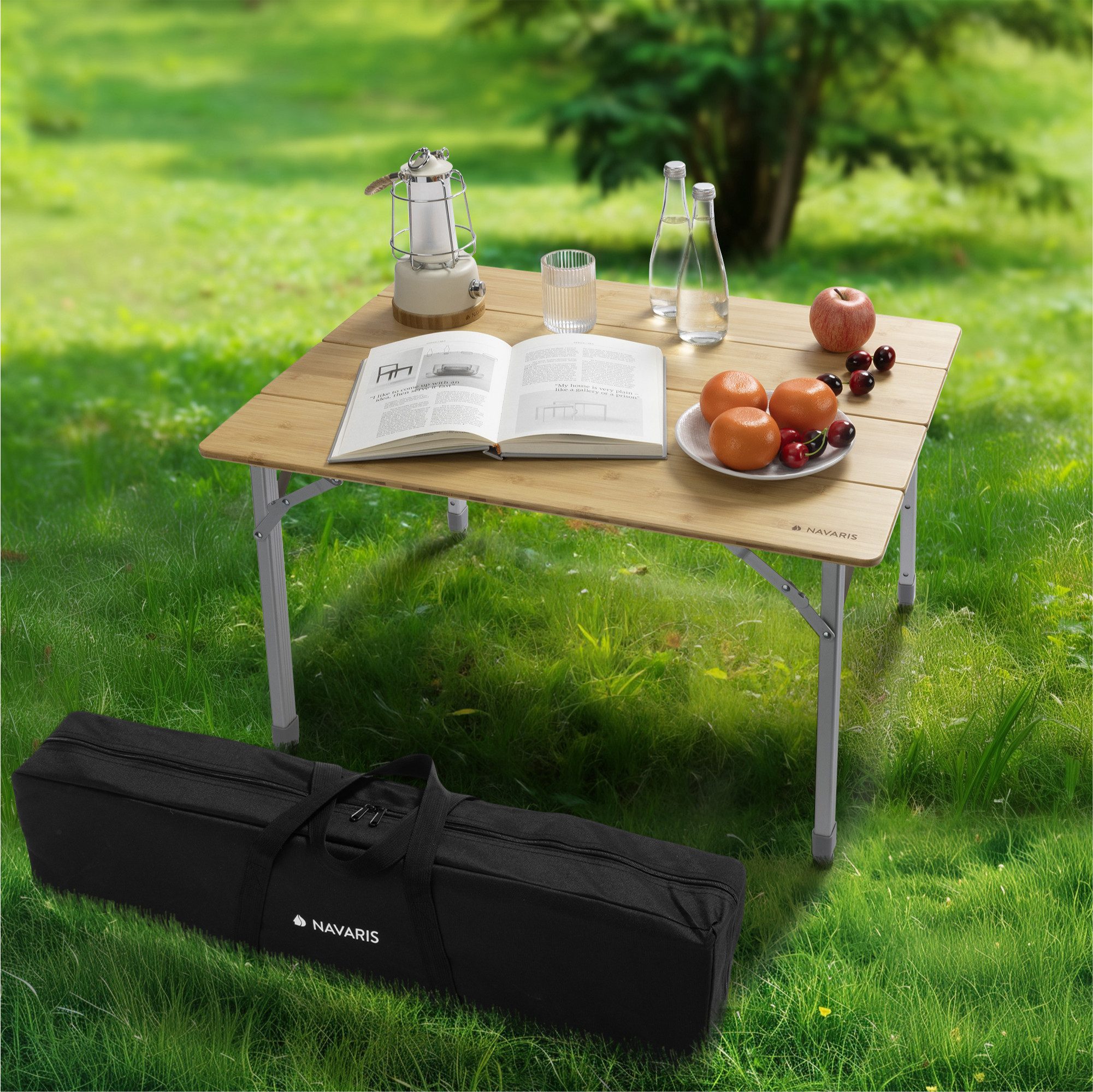 Navaris Campingtisch Bambus Campingtisch Klappbar - günstig online kaufen
