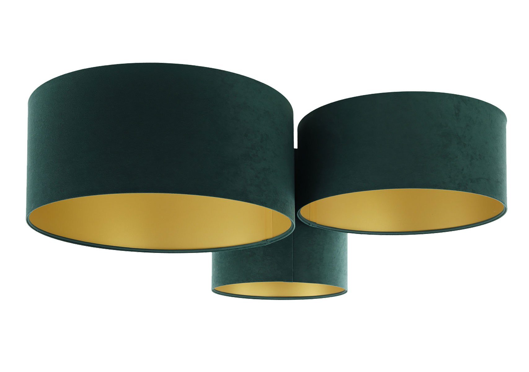 Kiom Deckenleuchte Henny C Triple Velours green & gold 91 cm, für wechselbare Leuchtmittel, Leuchtmittel nicht inklusive, Leuchtmittel abhängig