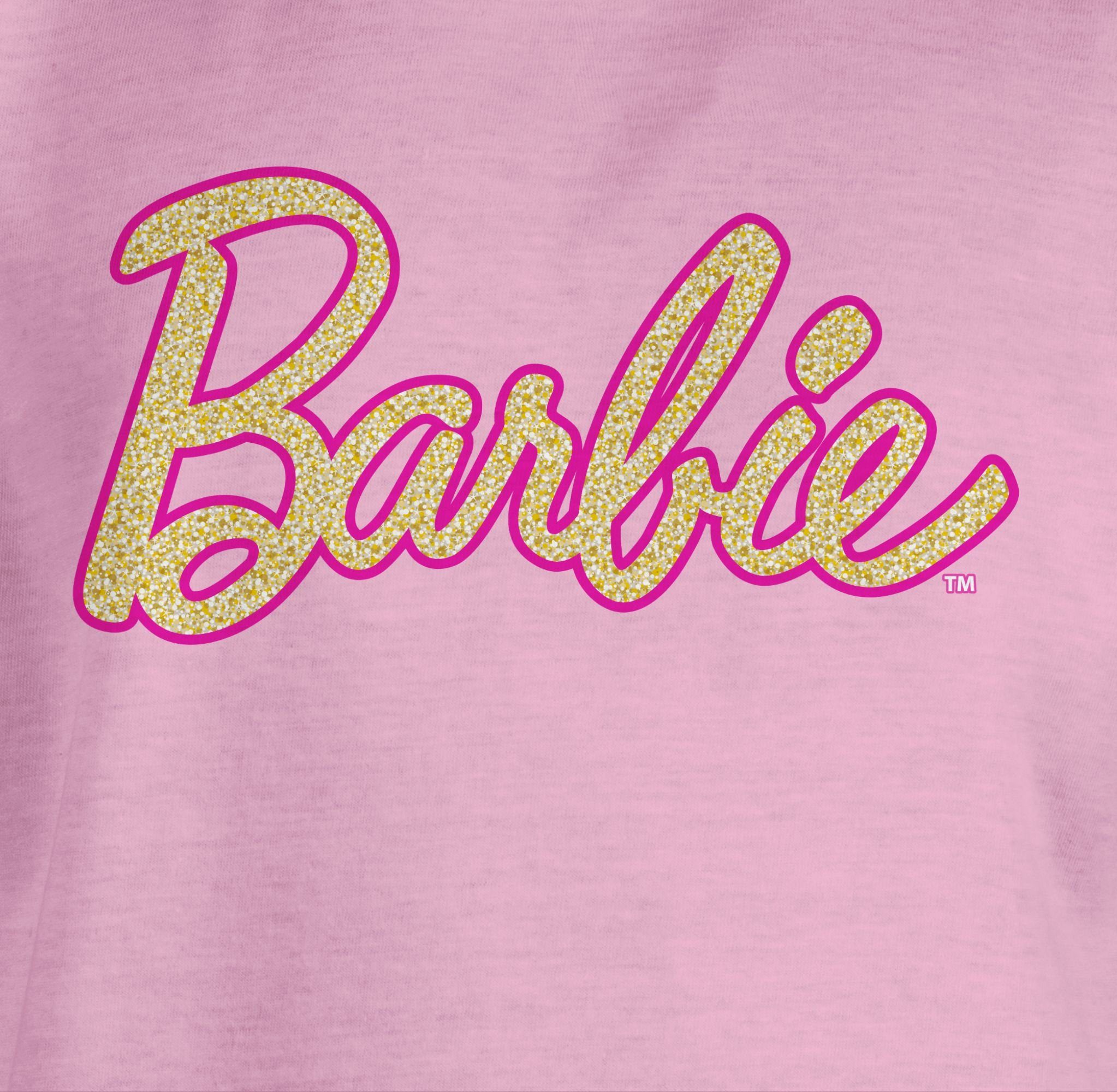 Shirtracer T-Shirt Barbie Logo Glitzer Barbie Mädchen