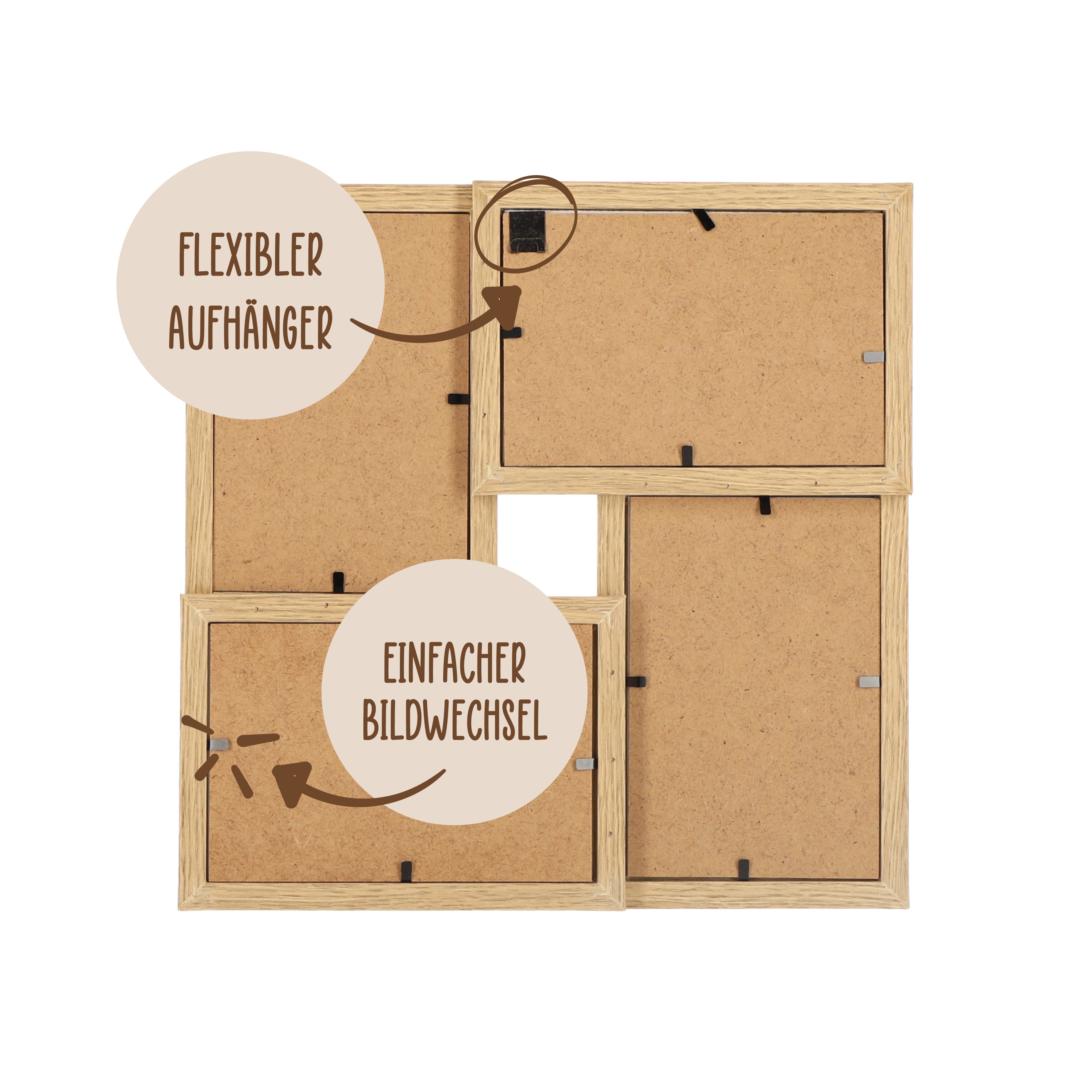 Wackadoo Living Bilderrahmen Collage theFrame, für 4 Bilder, Hergestellt in Europa. Reduzierter Preis € 17,99. Unverbindliche Preisempfehlung € 22,99