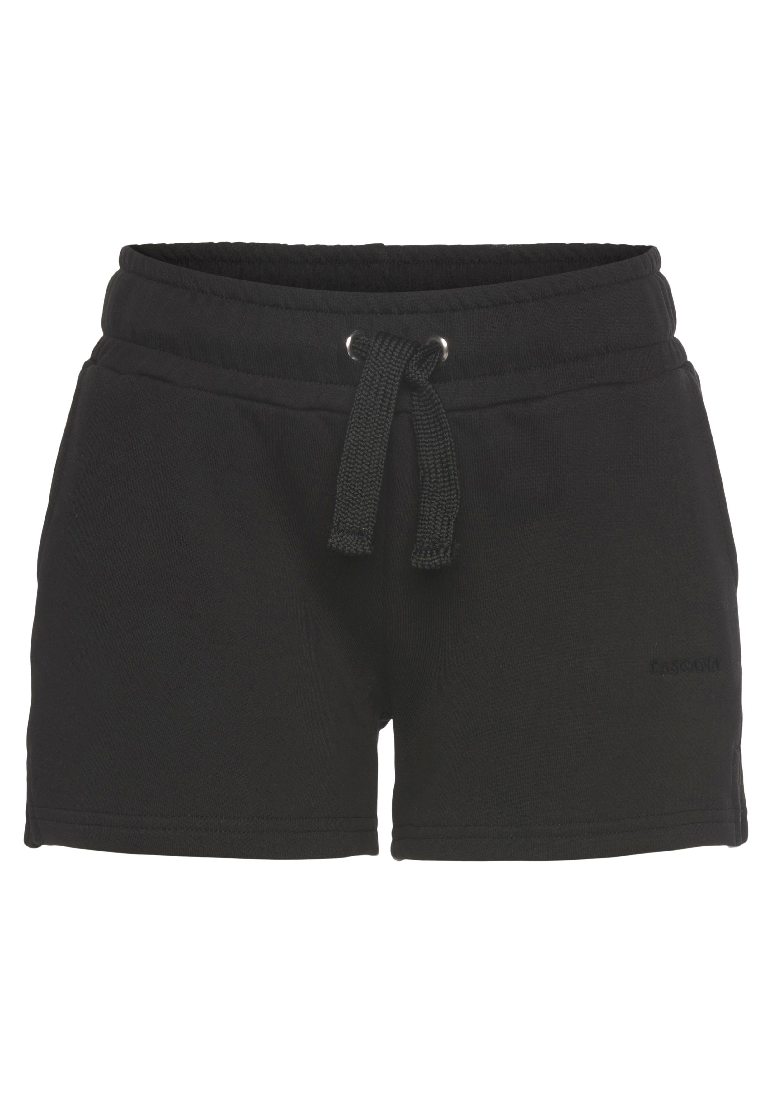 schwarz Loungeanzug aus Baumwolle, organischer LASCANA Sweatshorts