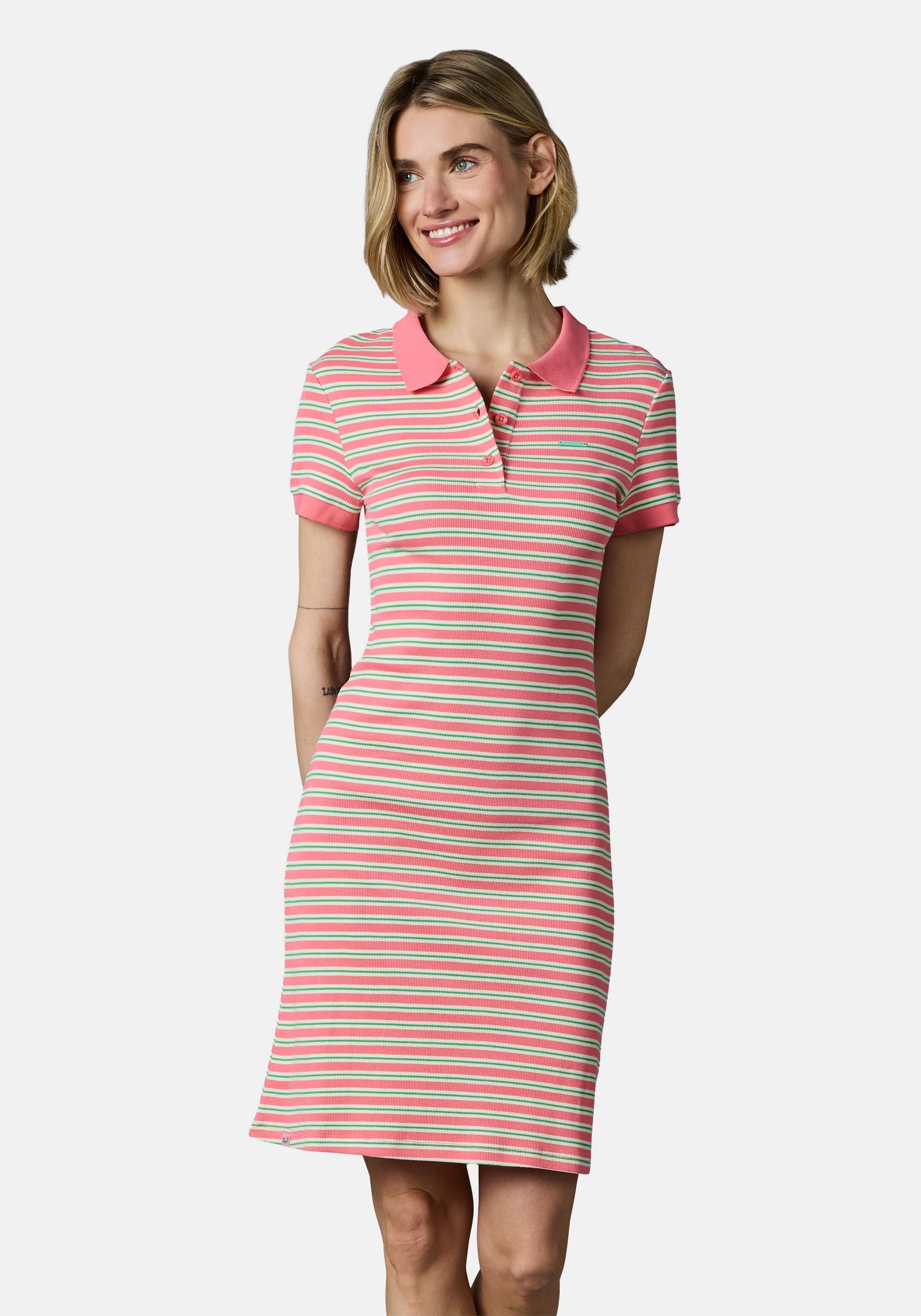 Ragwear A-Linien-Kleid Colaro Stripes Dress YOUMODO Gestreiftes Damen Minikleid mit Hemdkragen