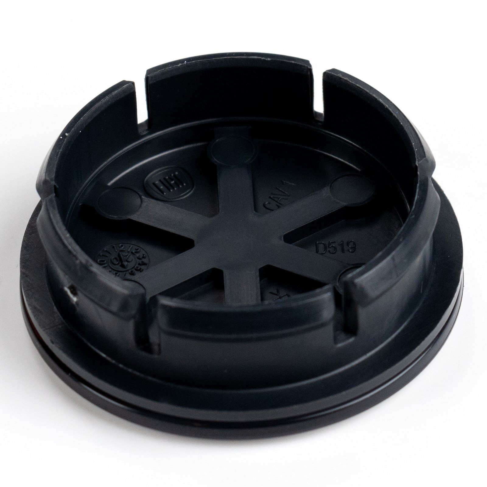 FIAT Original Wheel Cover Hub Cap Rim Cap Alloy Wheel Chrome Red 735448759, (1-pc) With Fiat lettering