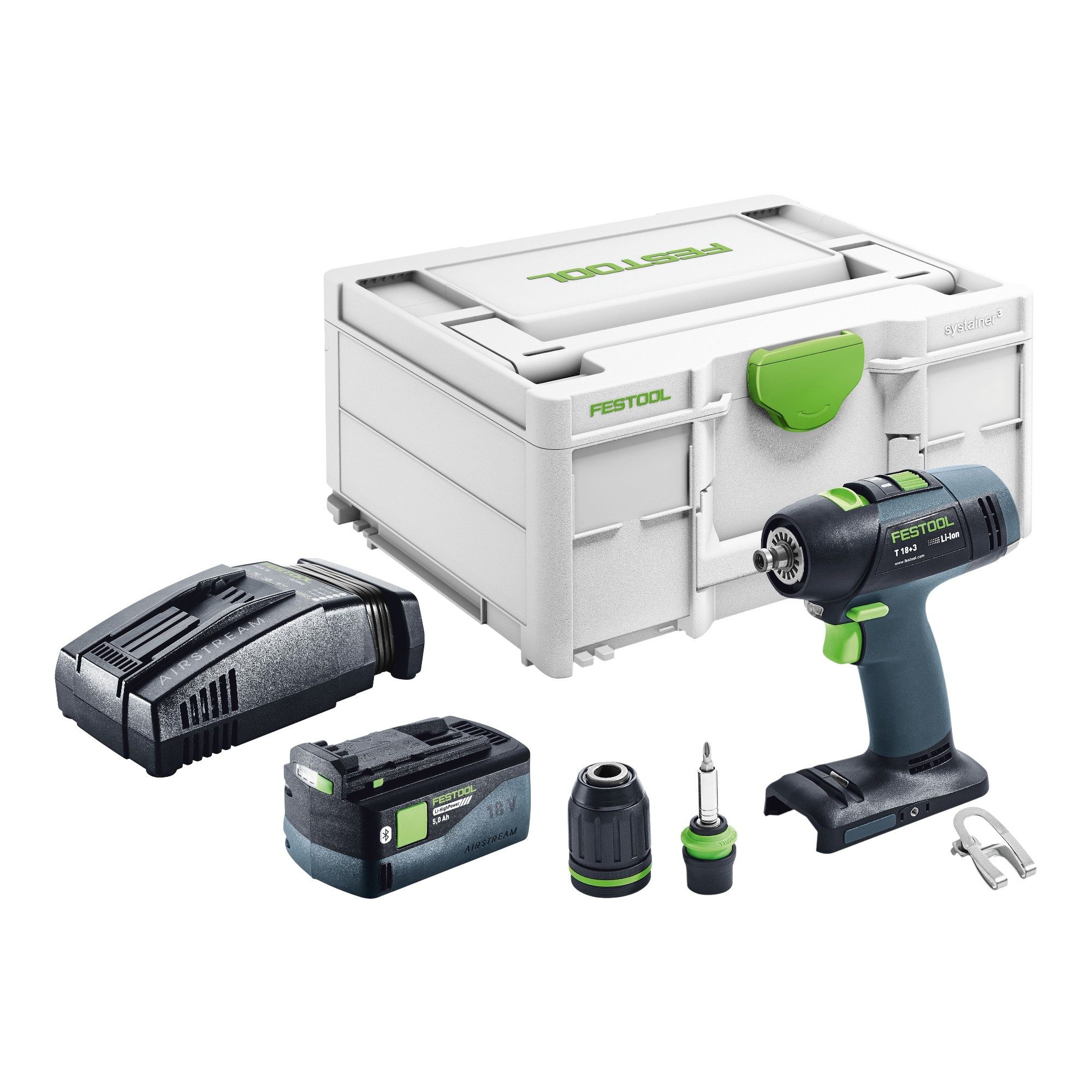 FESTOOL Akku-Schrauber T 18+3-Basic Akku Bohrschrauber 18 V 50 Nm Brushless + 1x Akku 5,0 Ah