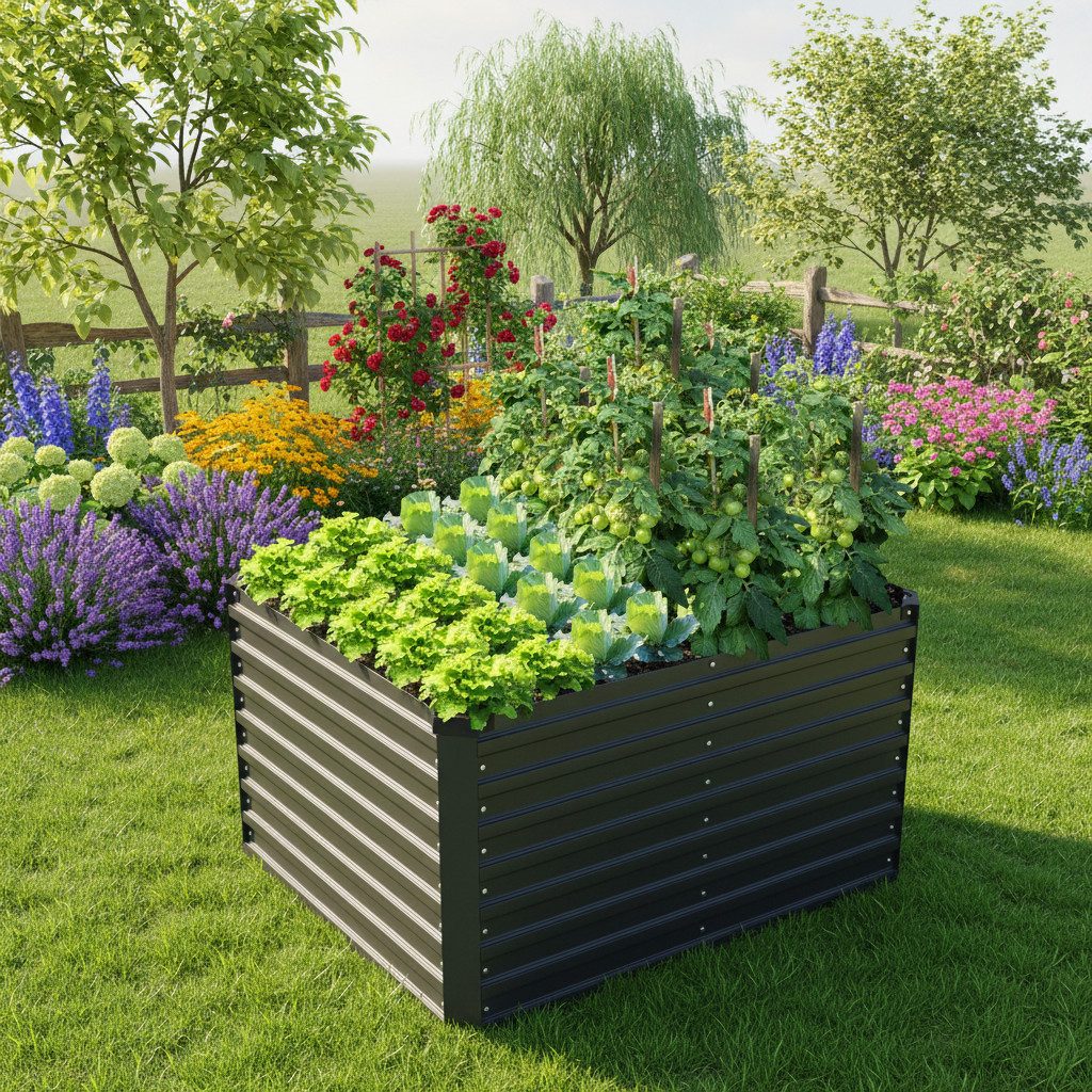 KONIFERA Hochbeet "Emmy", bodenloses Gartenbeet aus verzinktem Stahl, mit Verstrebungen für mehr Stabilität, in zwei Farben