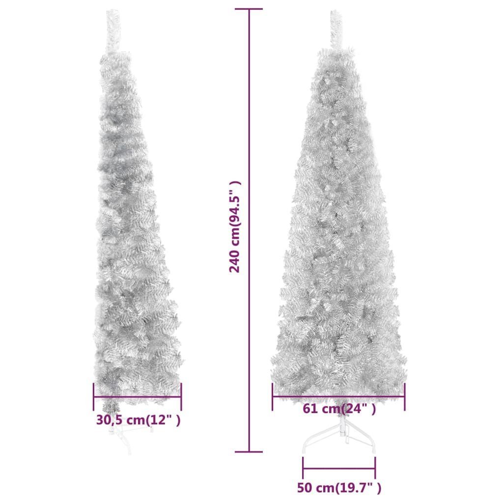 furnicato Künstlicher Weihnachtsbaum cm Ständer 240 Silbern Halb-Weihnachtsbaum Künstlicher Schlank