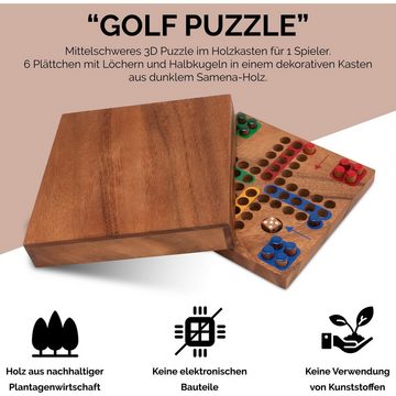 Logoplay Holzspiele Spielesammlung, Ludo Gr. M für 2 bis 4 Spieler - Spielfeld 17 x 17 cm - Würfelspiel aus HolzHolzspielzeug