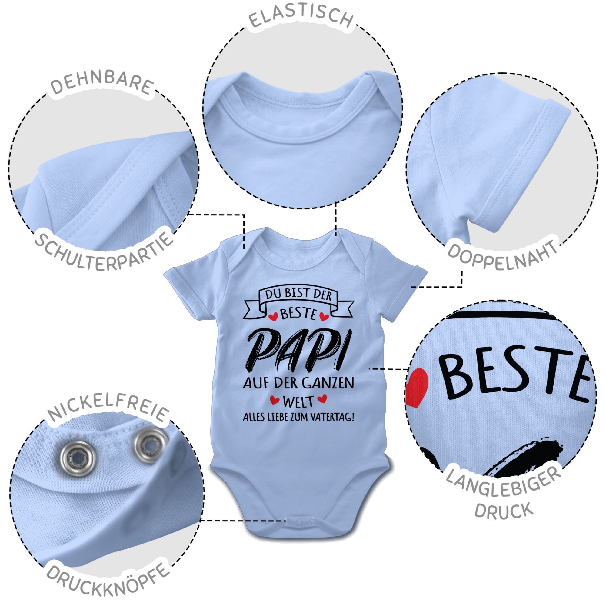 Shirtracer Shirtbody Beste Papa der Welt Geschenke, Alles liebe zum Vatertag Geschenk Vatertag Baby