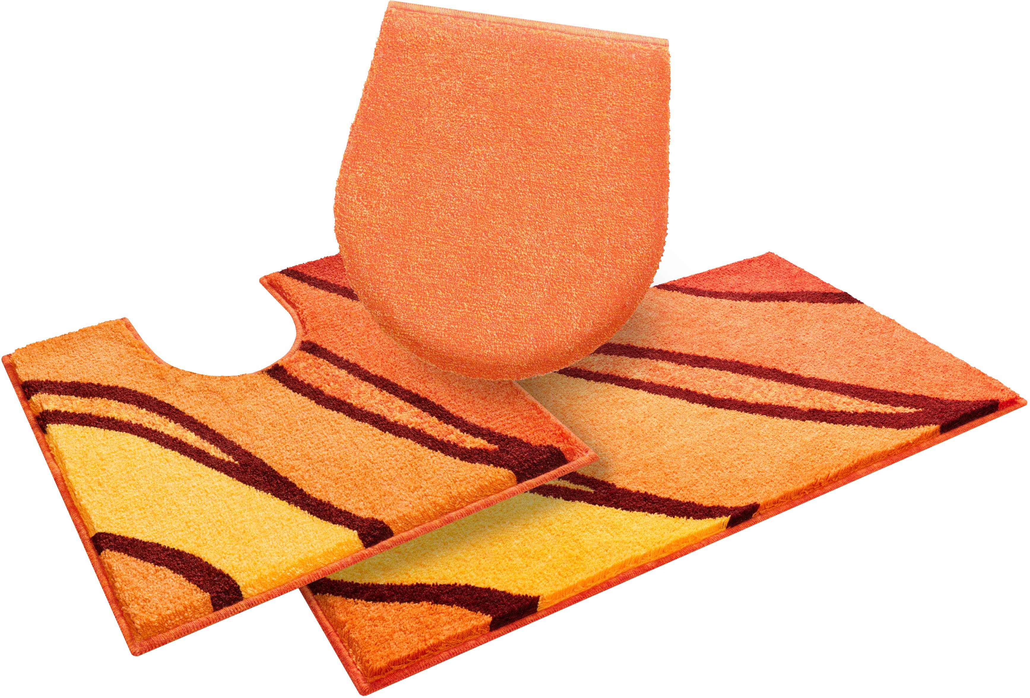 Grund Badematte Belize, Badvorleger, Badezimmer Teppich, sehr weich, Höhe 20 mm, rutschhemmend beschichtet, schnell trocknend, fußbodenheizungsgeeignet, Polyacryl, rechteckig, 3-tlg. Stand-WC Set, weiche Haptik, auch als 3 teiliges Set erhältlich, Made in Europe