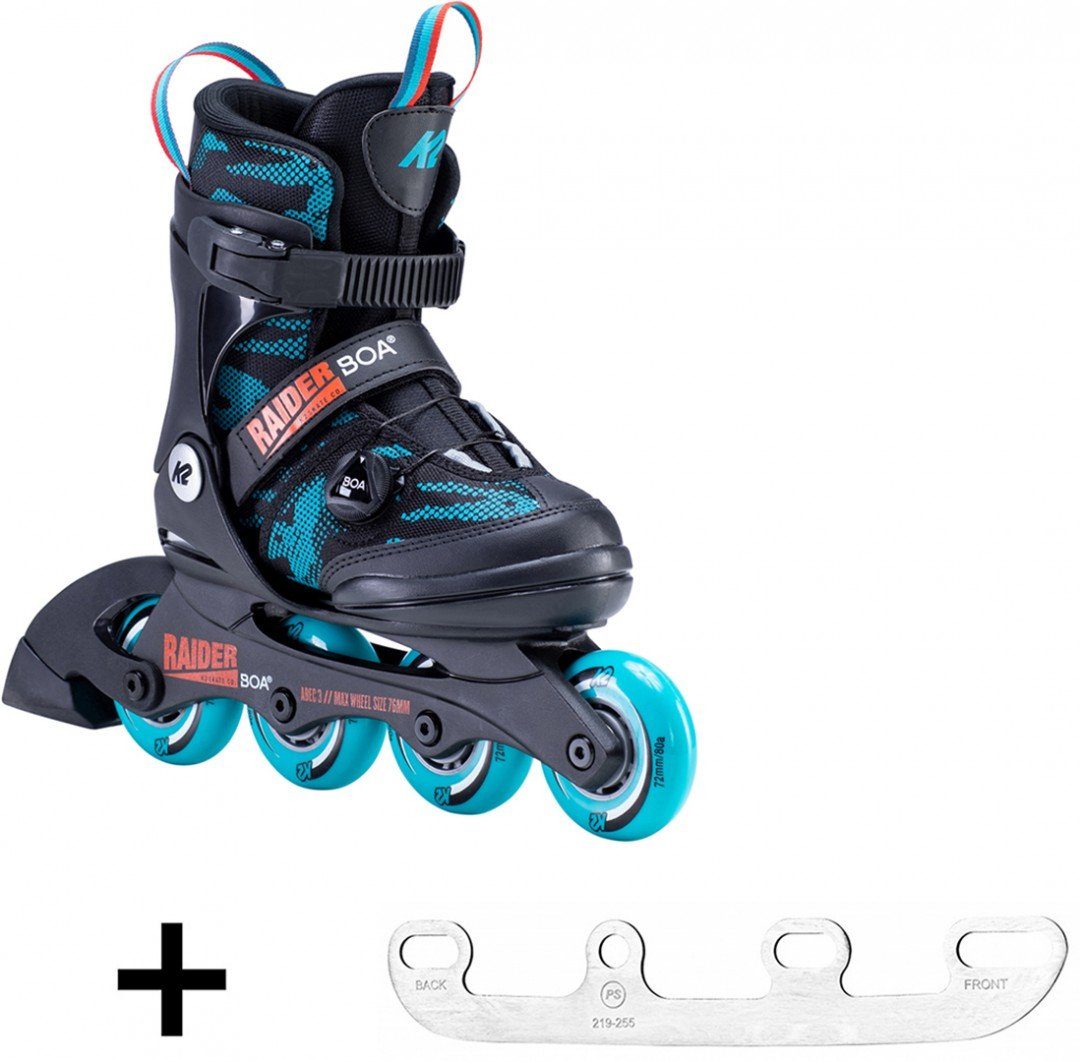 K2 Inlineskates K2 RAIDER BOA Kinder Inline Skate inkl. SABRES 4 Schlittschuh Eiskufen