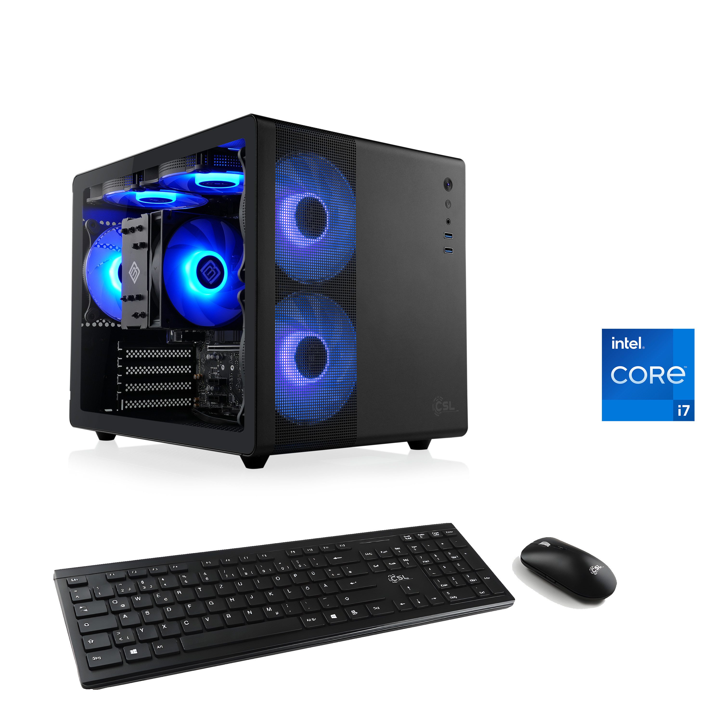 CSL Cube V24164 PC (Intel Core i7 14700, 16 GB RAM, 500 GB SSD, Luftkühlung)